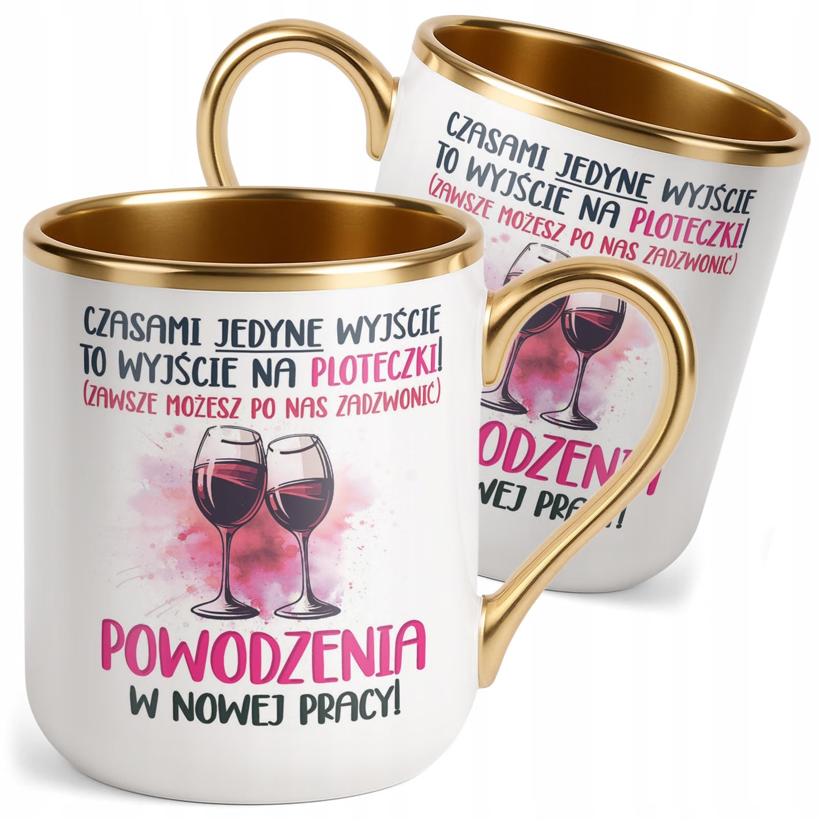 Kubek Premium Złoty Pożeganie Odejście z Pracy Prezent Upominek