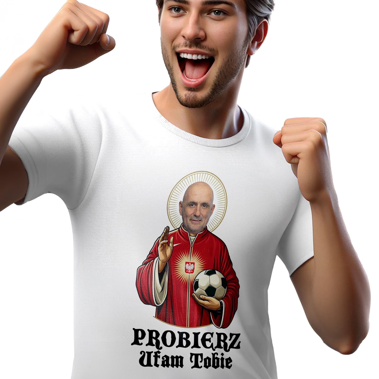 T-shirt koszulka męska kibica Probierz Ufam Tobie Na Euro 2024