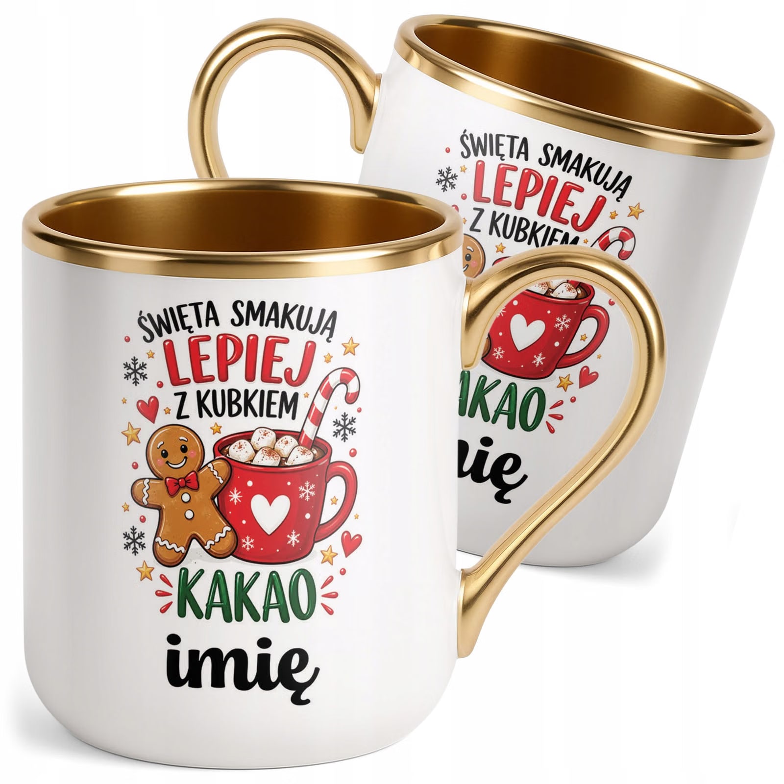 Kubek Personalizowany Premium Złoty Boże Narodzenie Święta Prezent