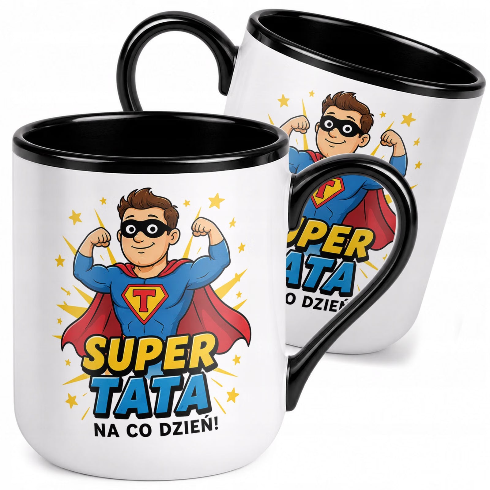 Kubek z nadrukiem Premium Czarny Dla Taty Dzień Ojca Upominek Prezent