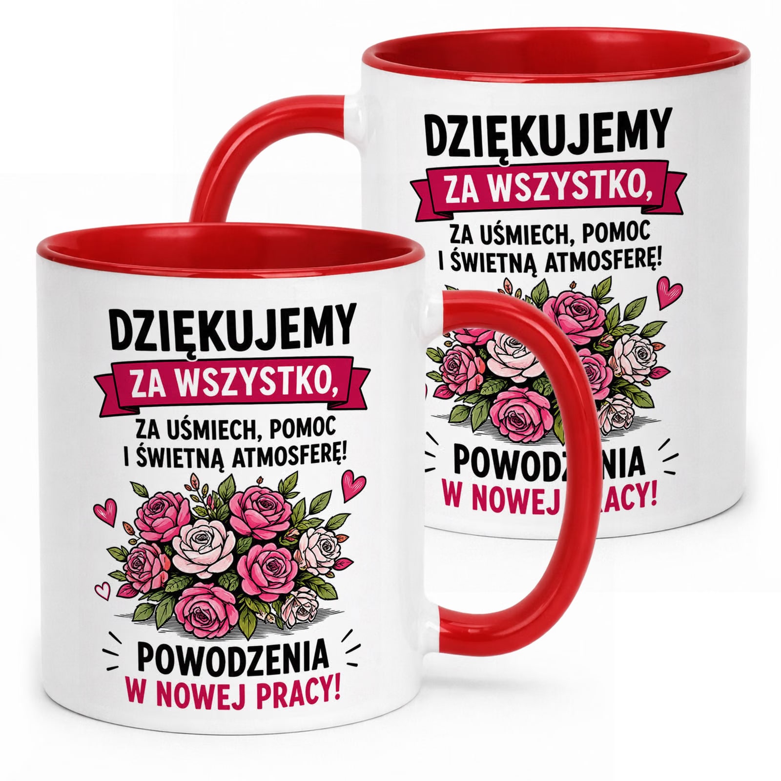 Kubek Czerwony z nadrukiem Pożegnanie Odejście z Pracy Dla Koleżanki
