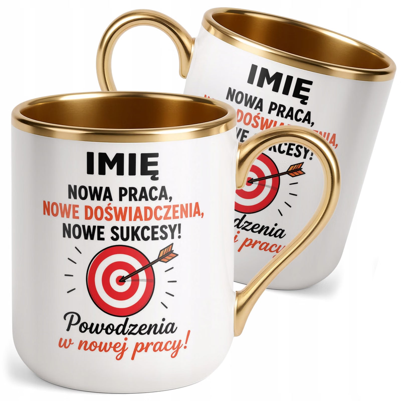 Kubek Personalizowany z nadrukiem Premium Złoty Odejście z Pracy