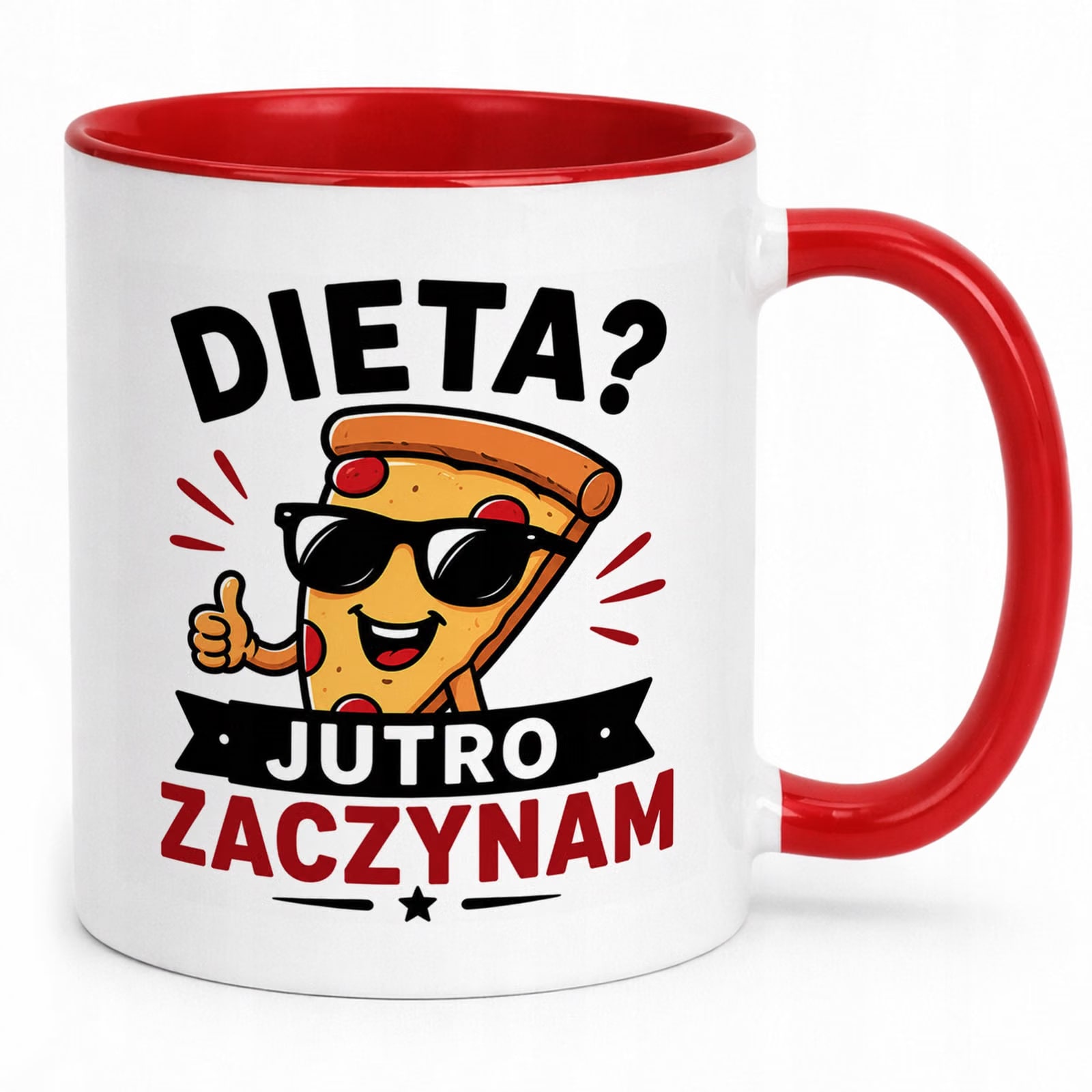 Czerwony Kubek z nadrukiem Dzień Chłopaka Mężczyzny Upominek Prezent