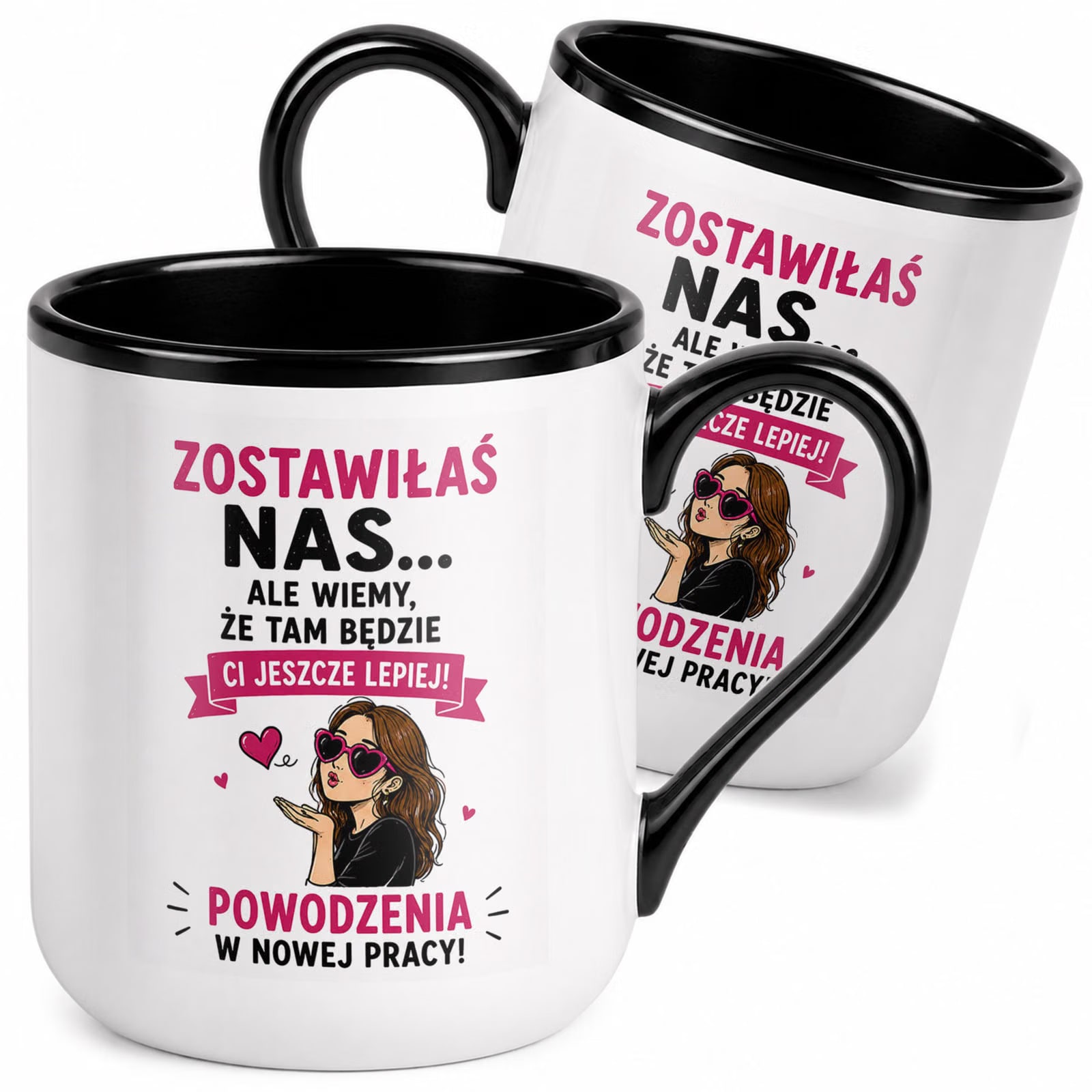 Kubek z nadrukiem Premium Czarny Pożegnanie Odejście z Pracy Prezent