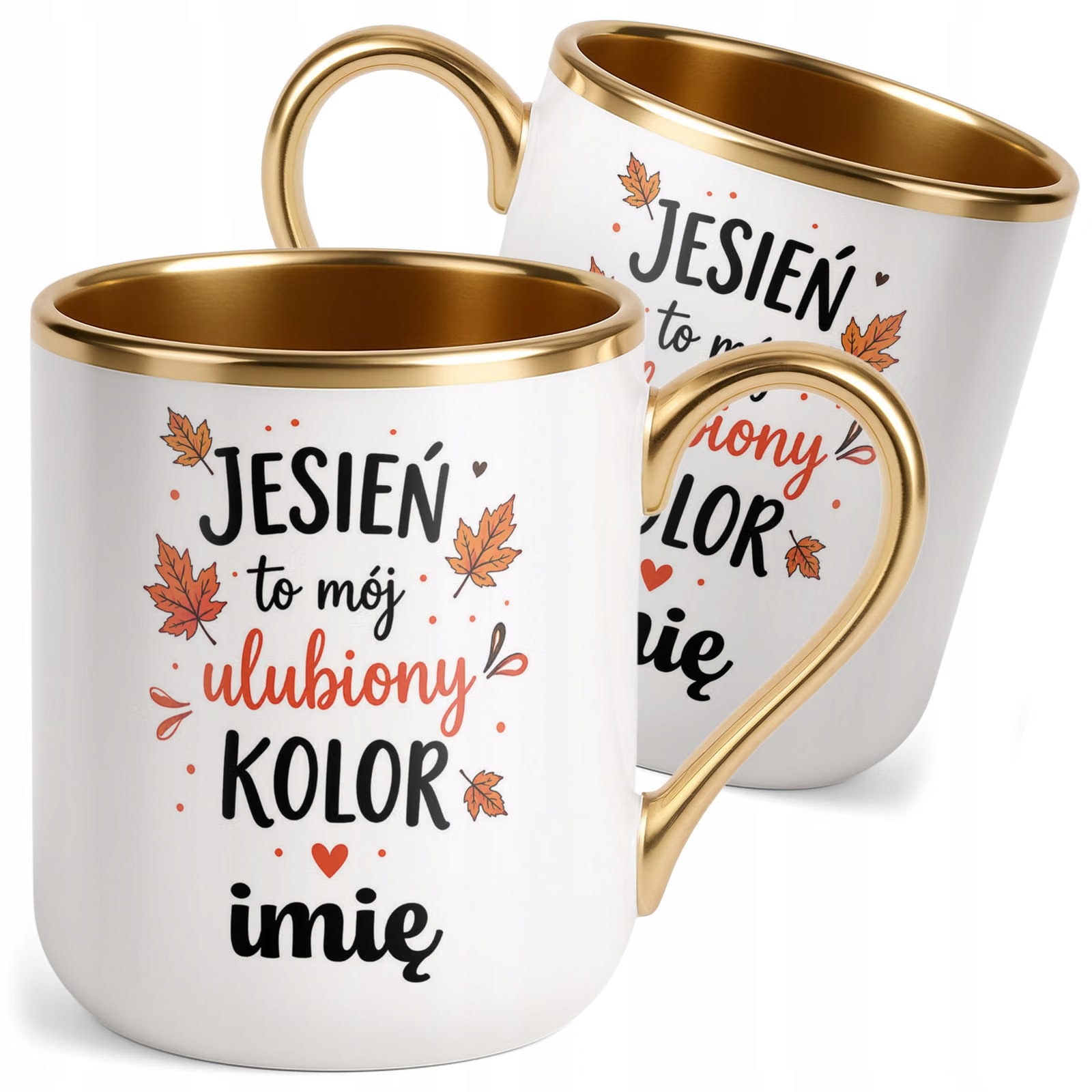 Kubek Personalizowany z nadrukiem Premium Złoty Jesienny Jesień