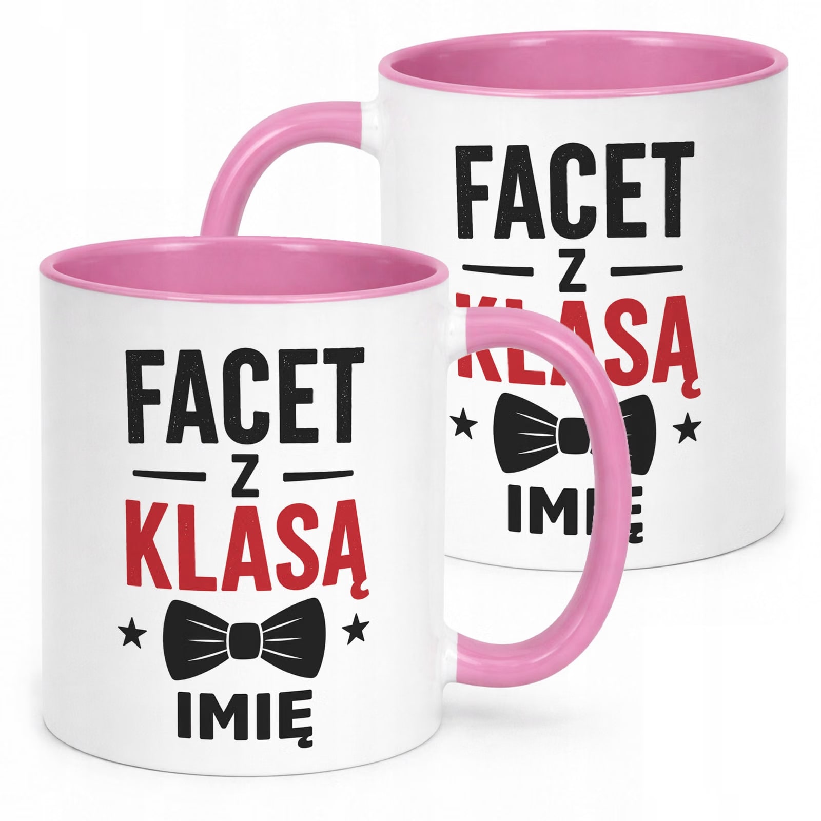 Różowy Kubek personalizowany z nadrukiem Dzień Chłopaka Mężczyzny Prezent