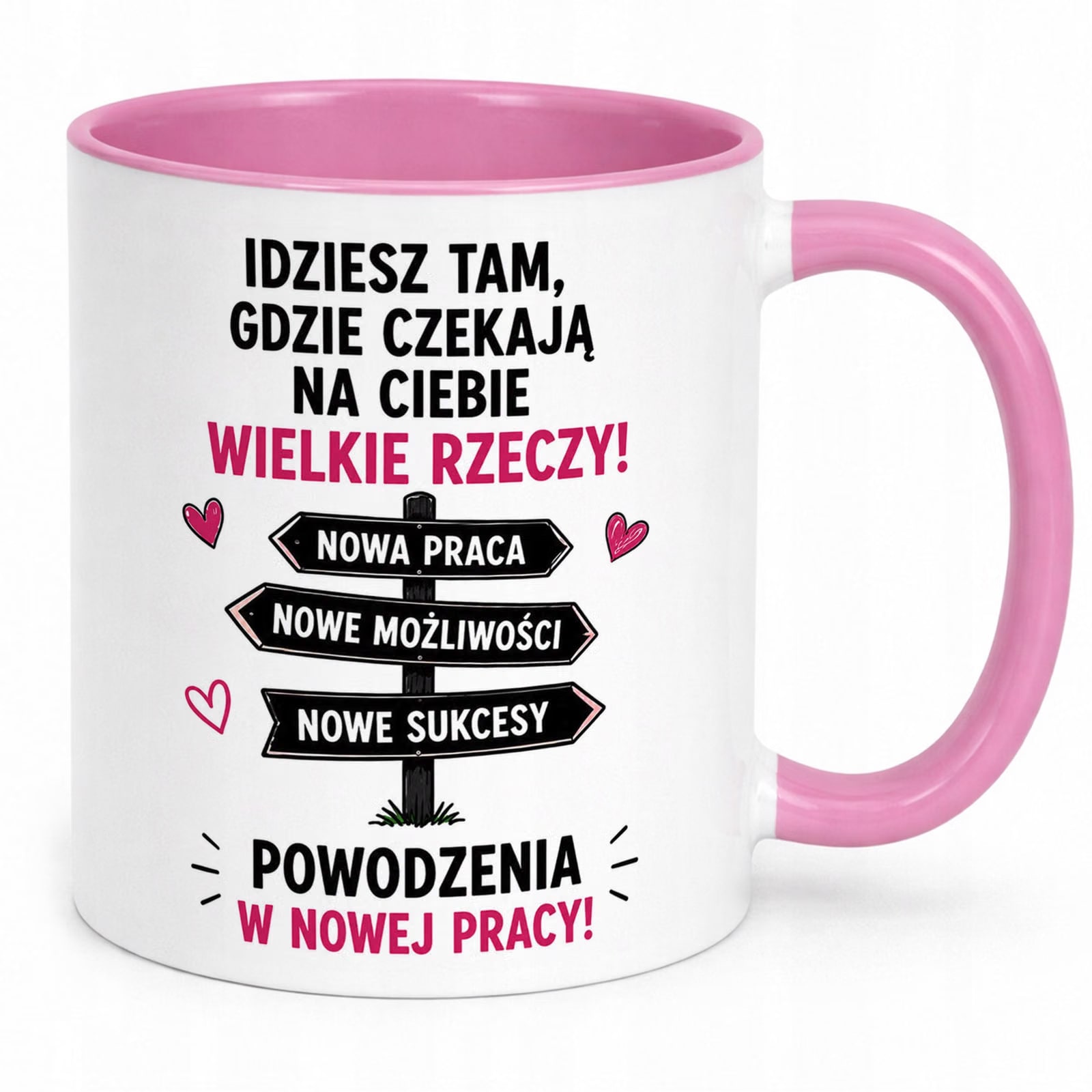 Kubek Różowy z nadrukiem Pożegnanie Odejście z Pracy Dla Koleżanki