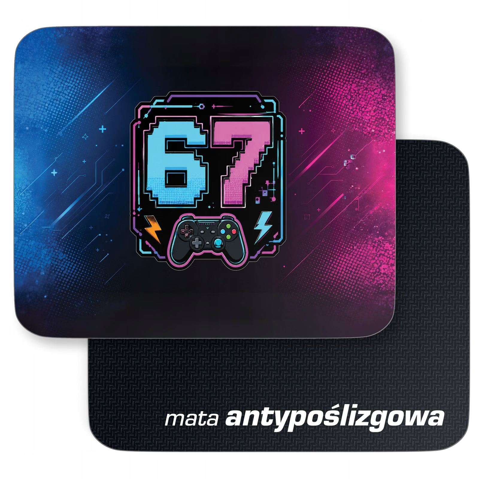 Zestaw Kubek Różowy Podkładka pod mysz z nadrukiem 67 Six Seven
