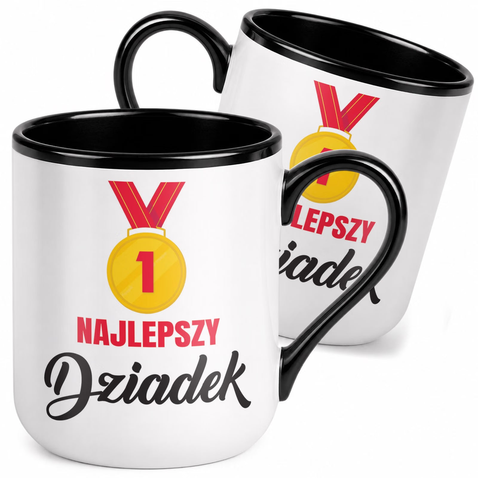 Kubek z nadrukiem Premium Czarny Dla Dziadka Dzień Dziadka Upominek Prezent