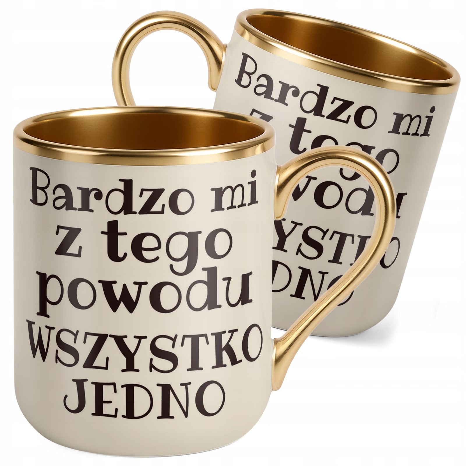 Kubek Premium Złoty Ecru Bardzo Mi Z Tego Powodu Prezent