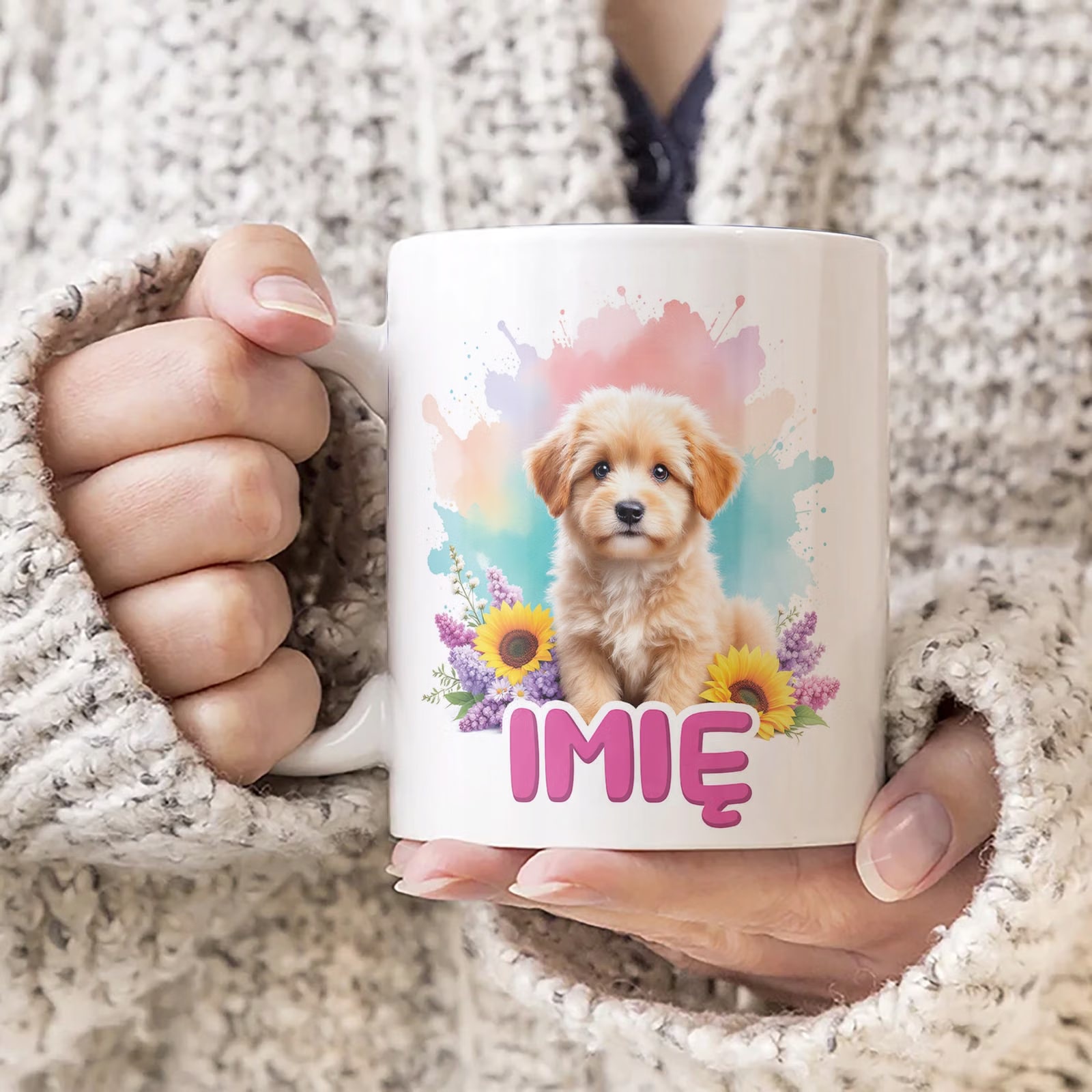 Kubek ceramiczny personalizowany Pies Piesek Zwierzak Słodki Dla Dzieci