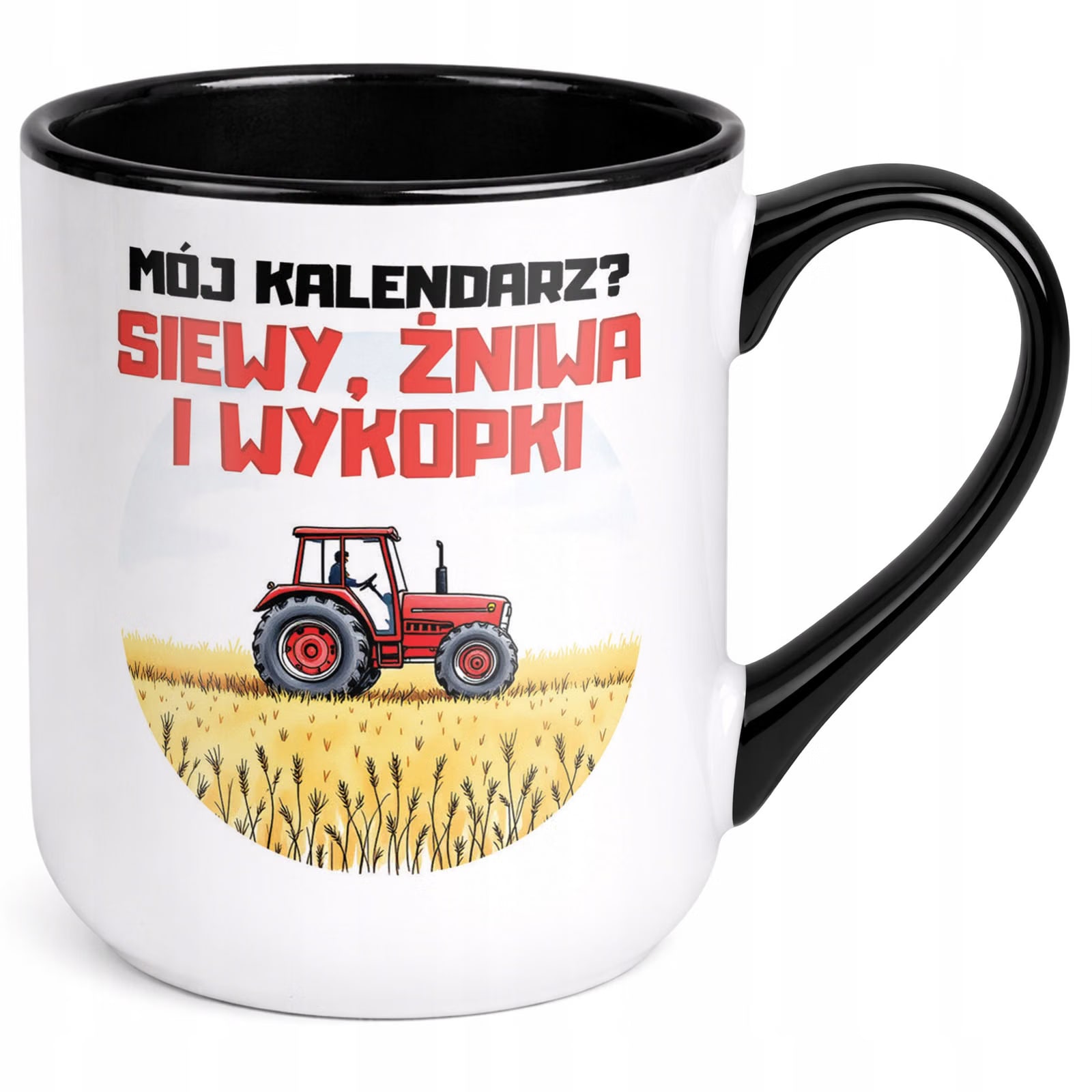 Kubek z nadrukiem Premium Czarny Dla Rolnika Gospodarza Upominek Prezent