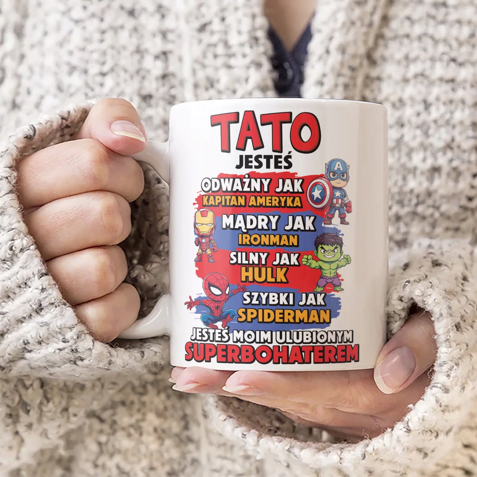Kubek ceramiczny Dzień Ojca Dla Taty Tata Superbohater Prezent