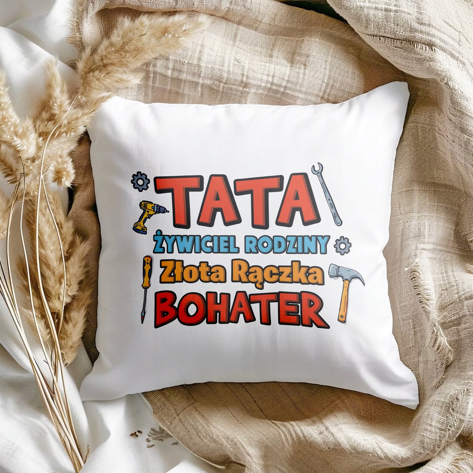 Poduszka 38x38cm Dzień Ojca Dla Taty Tata Majster Prezent