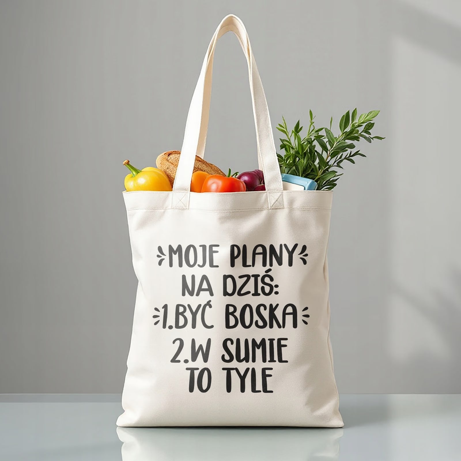 Torba bawełniana premium prezent na Dzień Kobiet Moje Plany Być Boska