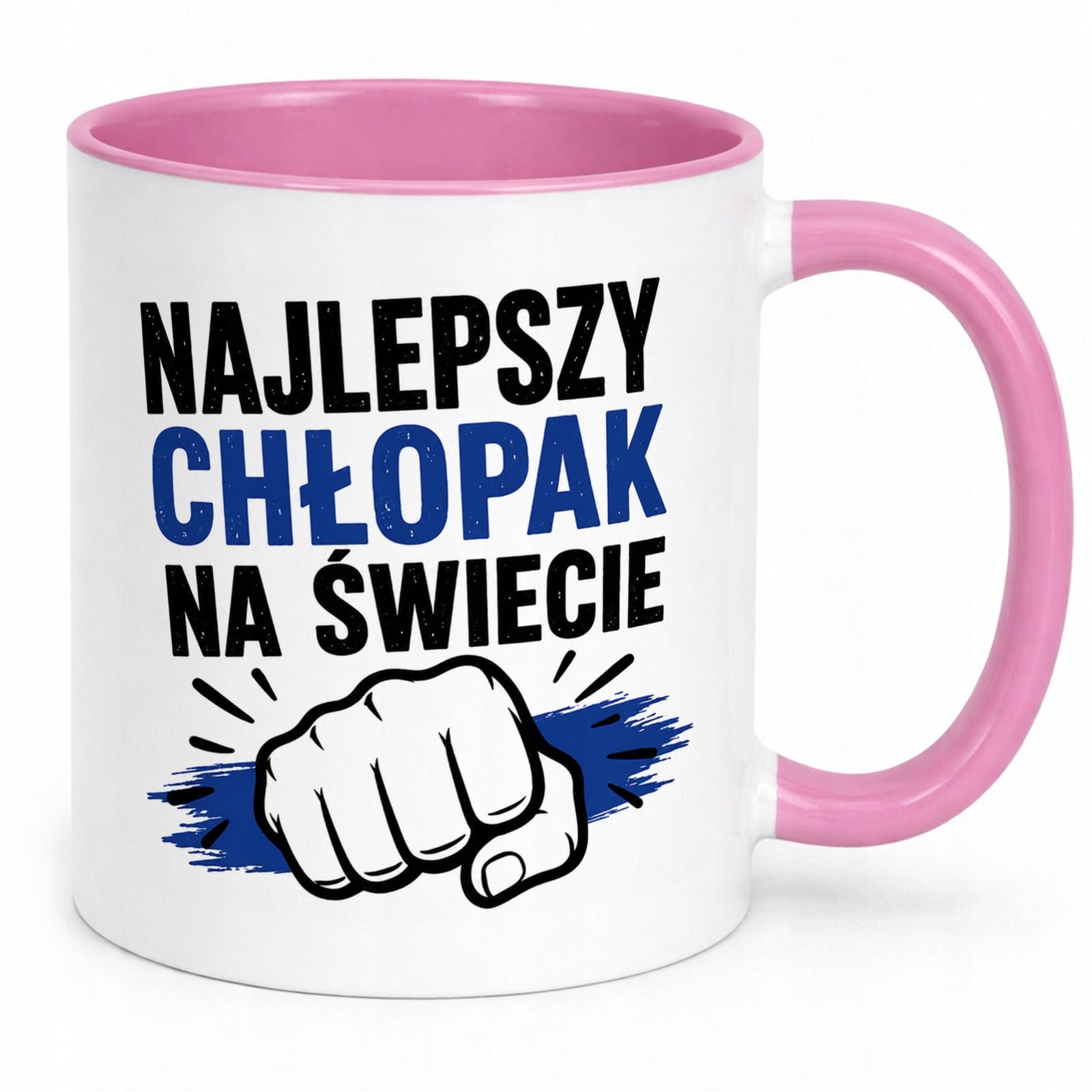 Różowy Kubek z nadrukiem Dzień Chłopaka Mężczyzny Upominek Prezent