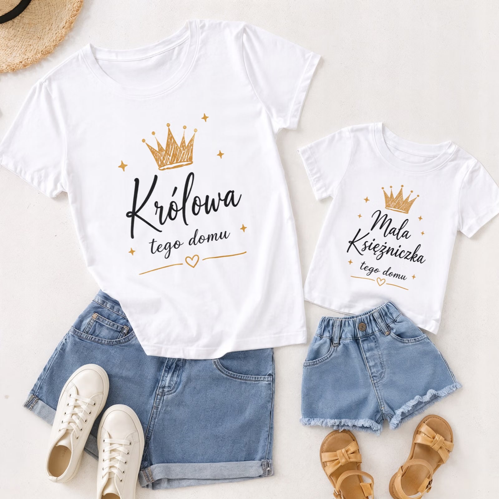 Komplet t-shirtów dla mamy i córki prezent na Dzień Matki zestaw rodzinny