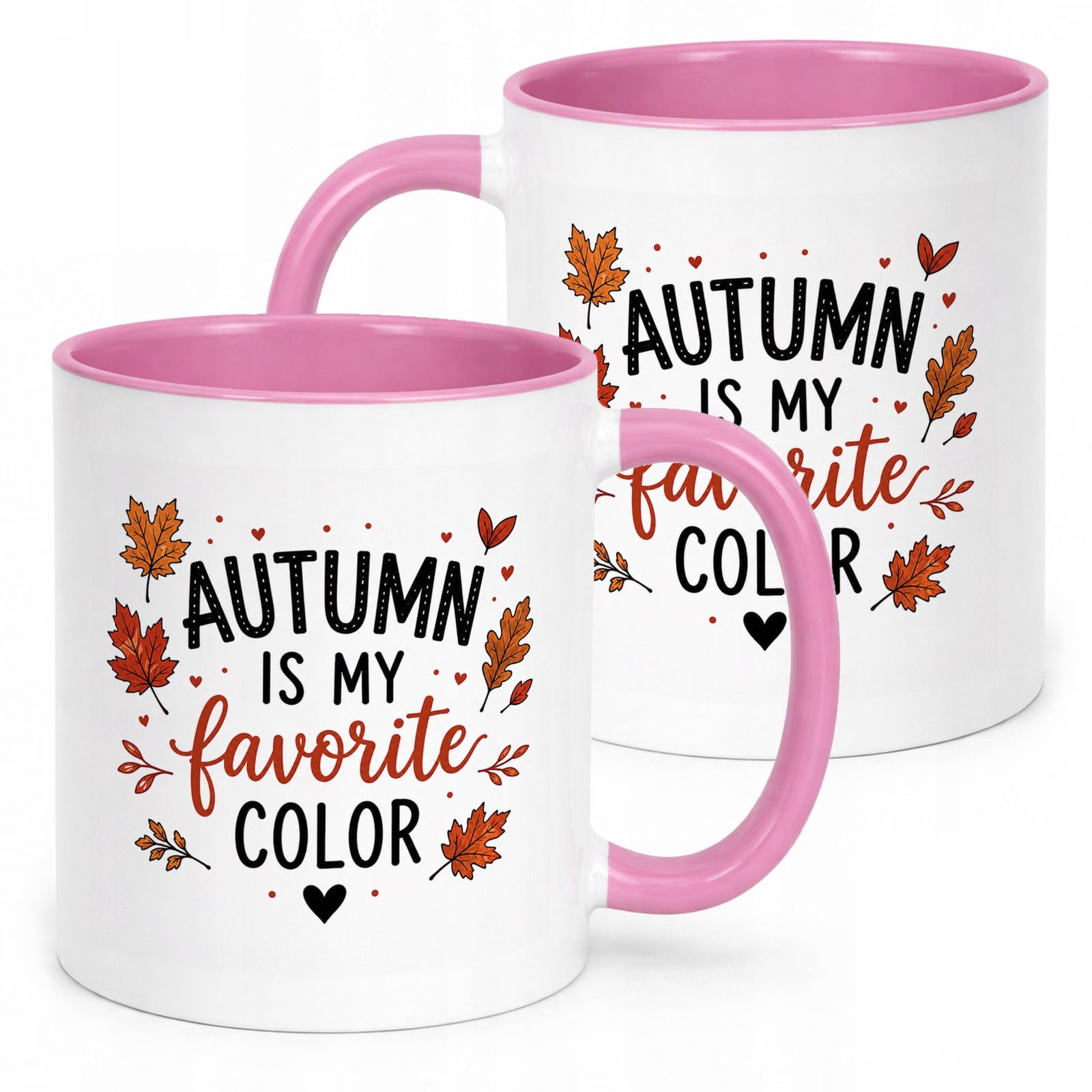 Różowy Kubek z nadrukiem Jesienny Jesień Autumn is my favourite color