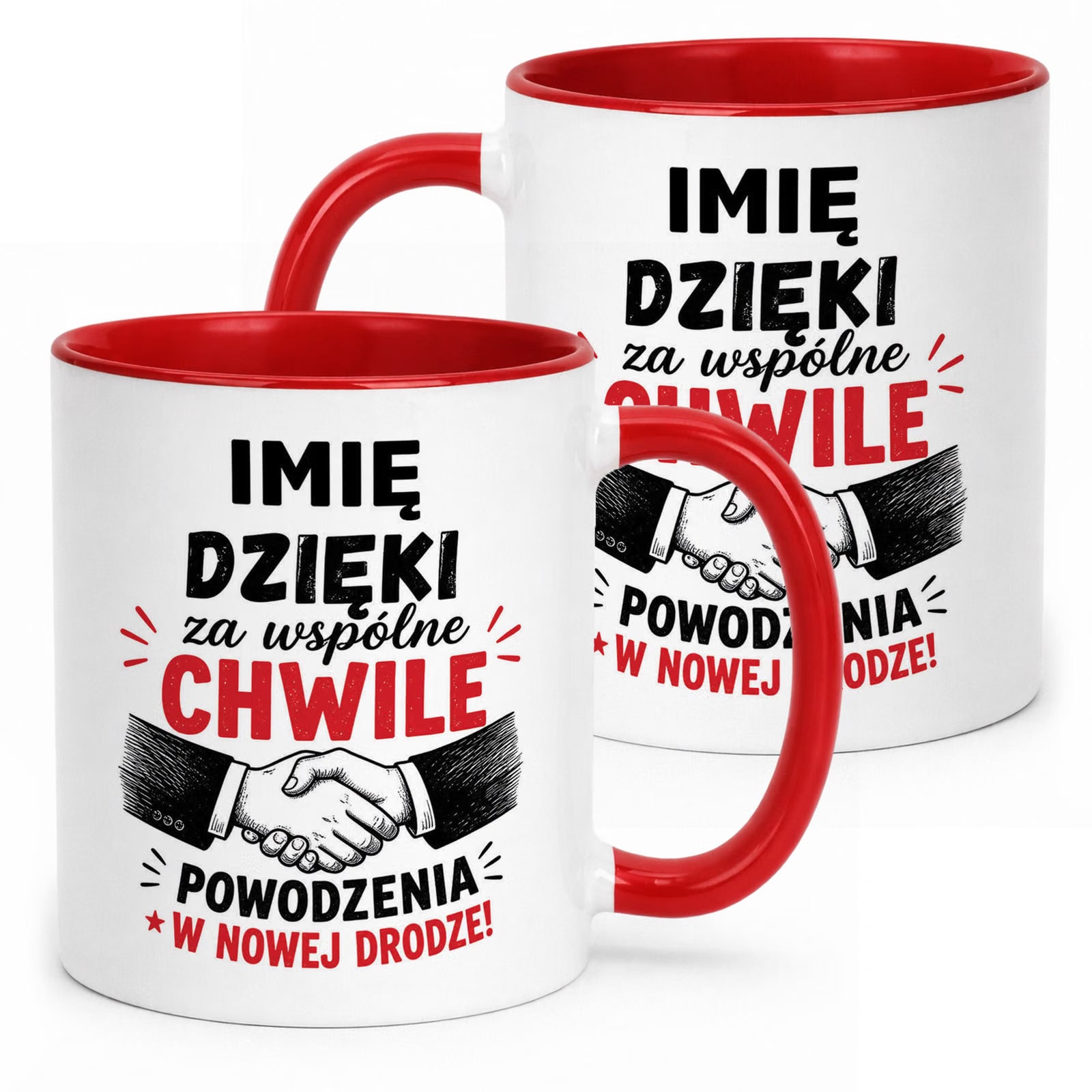 Kubek Czerwony Personalizowany z Nadrukiem Pożegnanie Odejście z Pracy