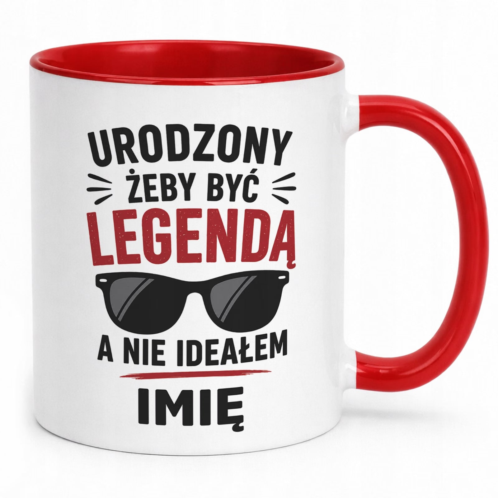 Czerwony Kubek personalizowany z nadrukiem Dzień Chłopaka Mężczyzny Prezent