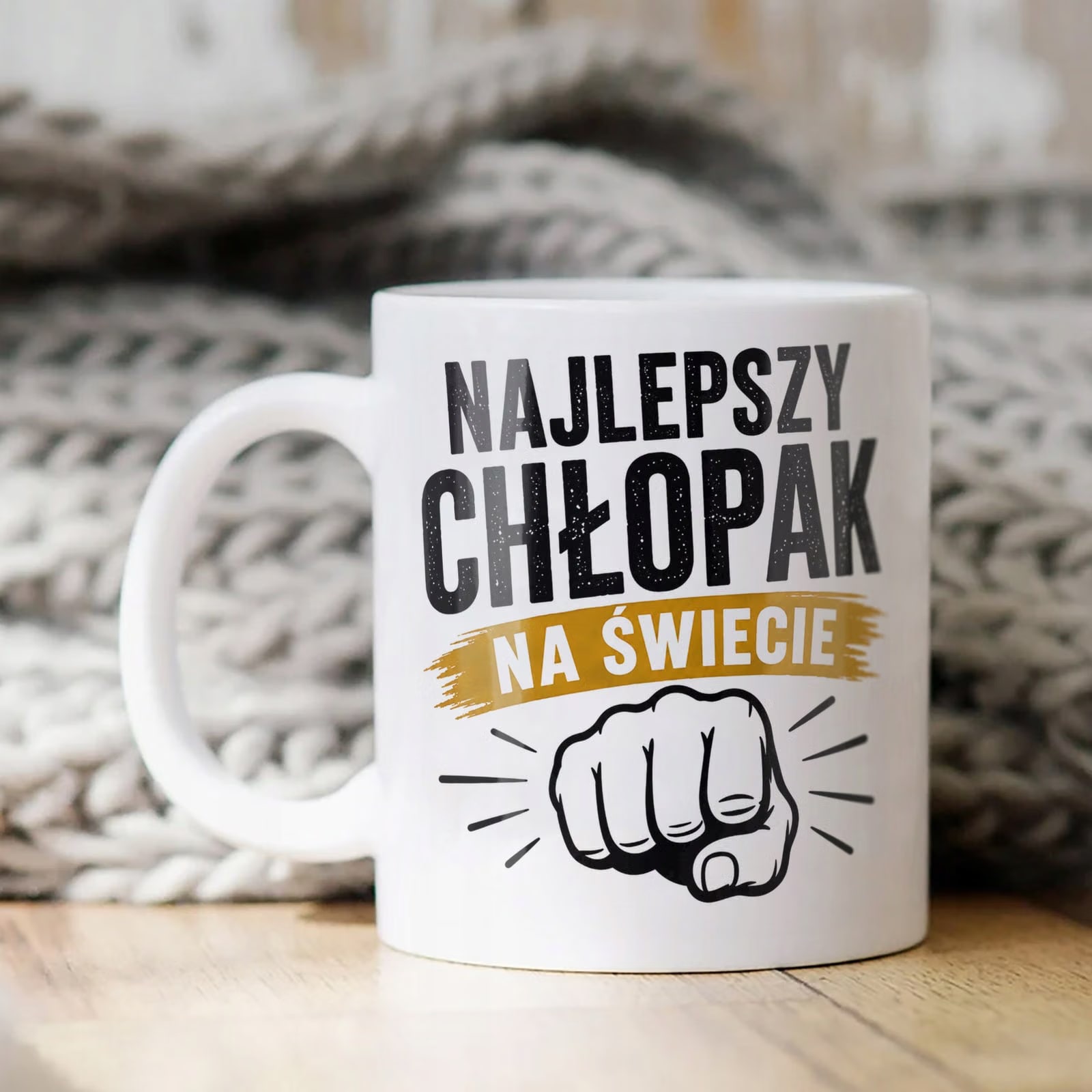 Biały Kubek z nadrukiem Dzień Chłopaka Dla Mężczyzny Upominek Prezent