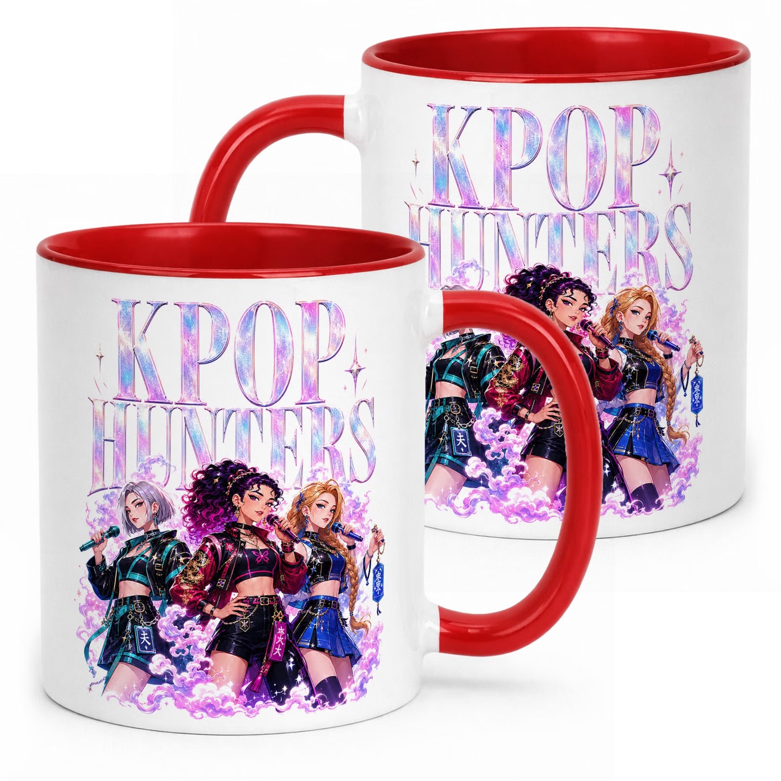Kubek Czerwony z nadrukiem ŁOWCZYNIE KPOP Dla Dzieci Prezent Upominek
