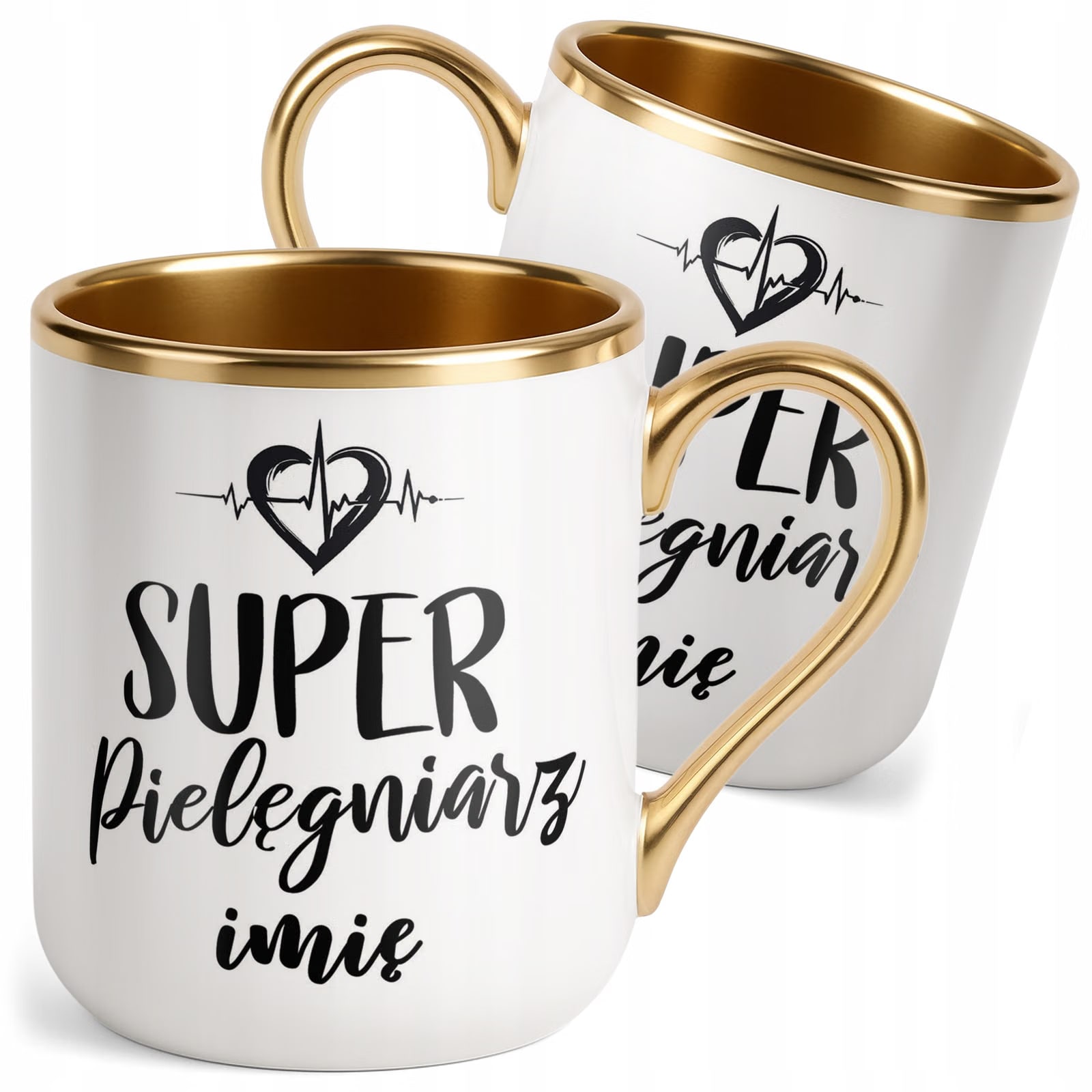 Kubek Premium Złoty Personalizowany Super Pielęgniarz Prezent Upominek