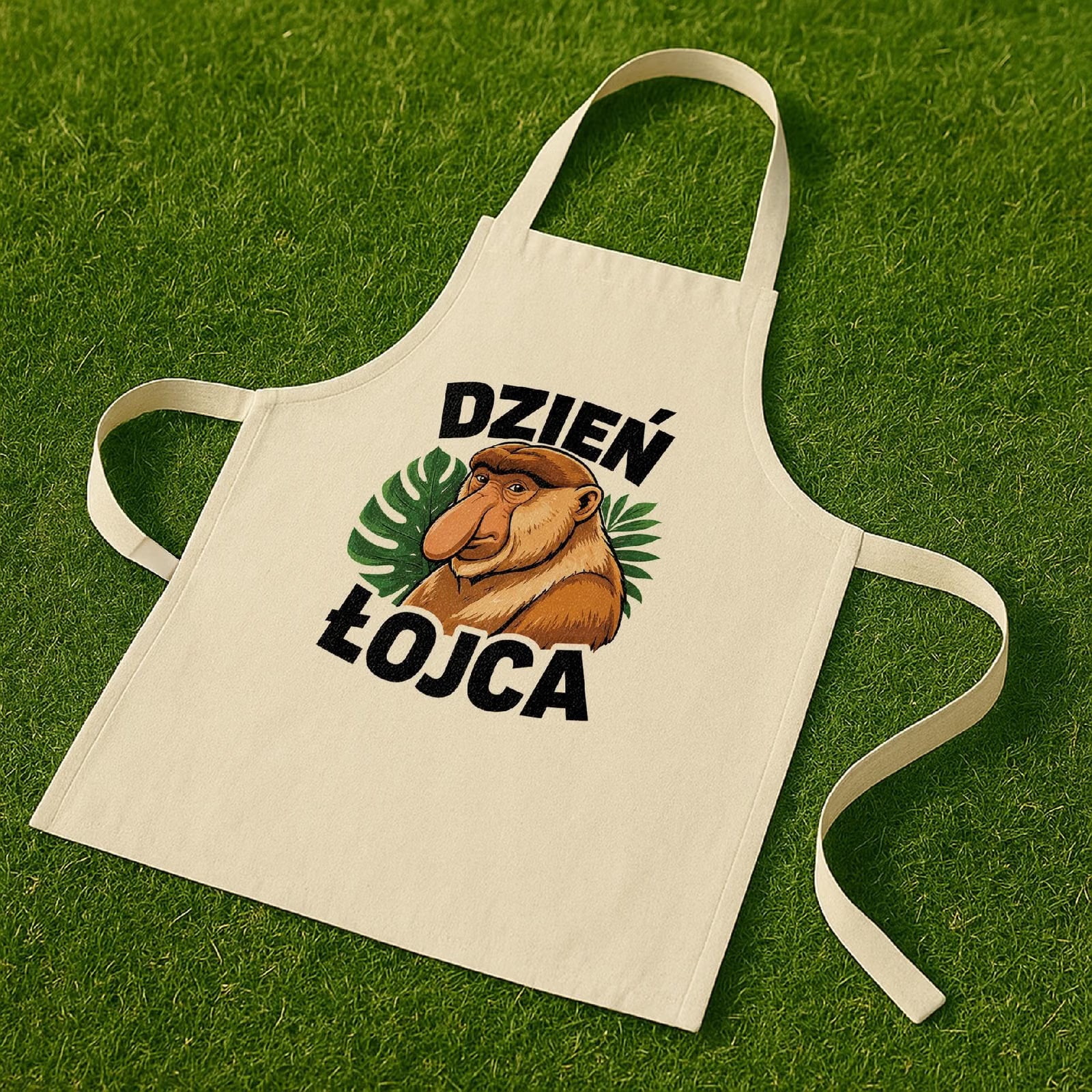 Fartuch kuchenny ecru dla taty prezent na Dzień Ojca miły upominek