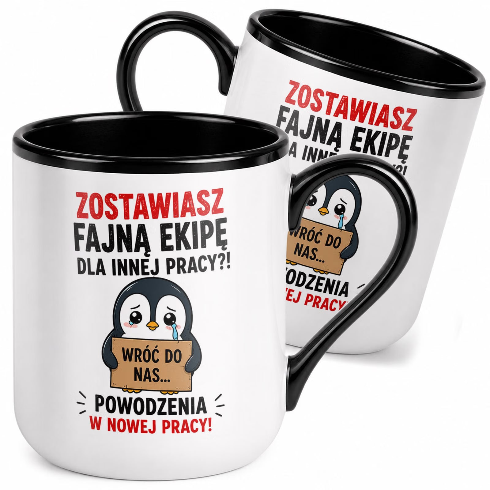 Kubek z nadrukiem Premium Czarny Pożegnanie Odejście z Pracy Prezent