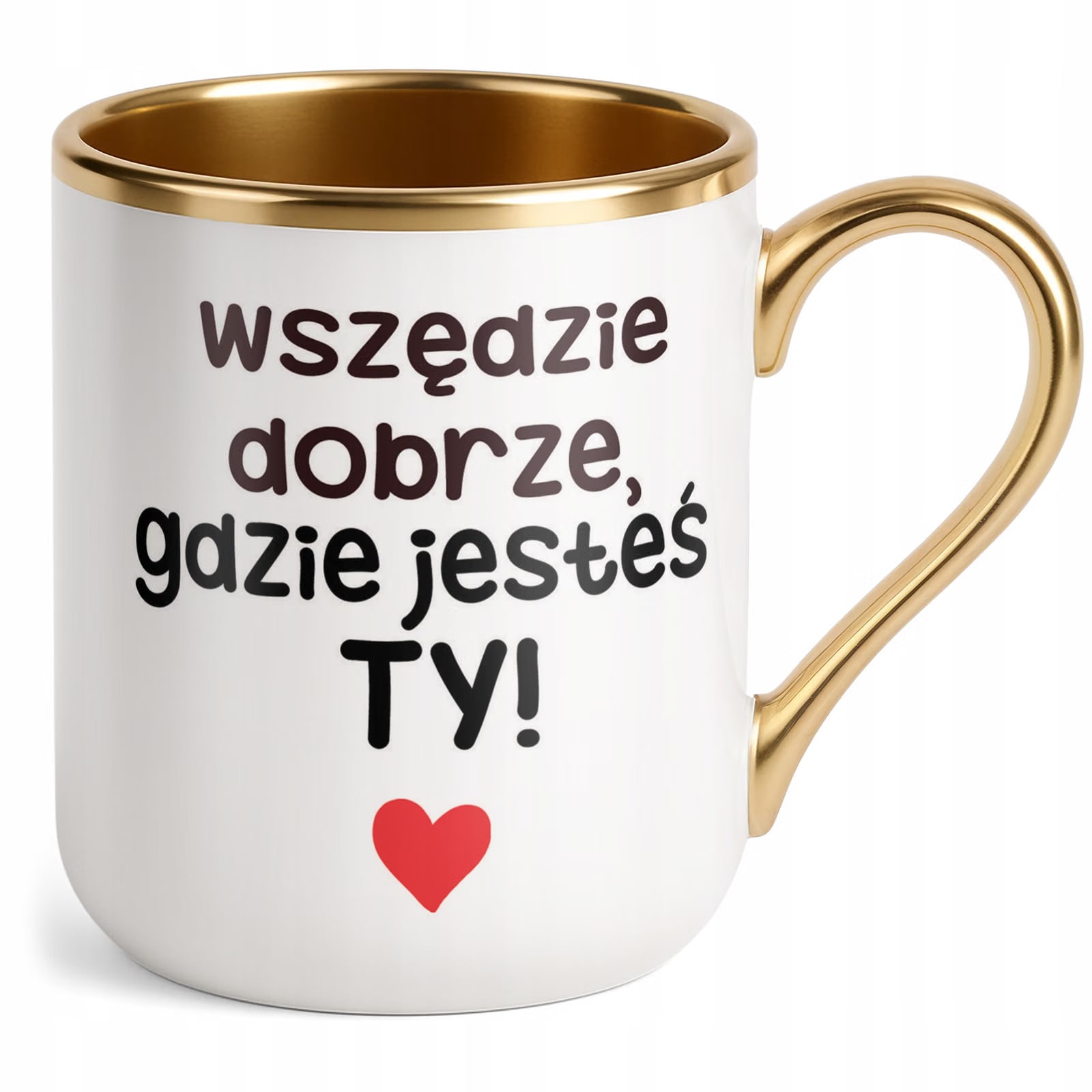 Kubek Premium Złoty Personalizowany Na Walentynki Kocham Cię Prezent