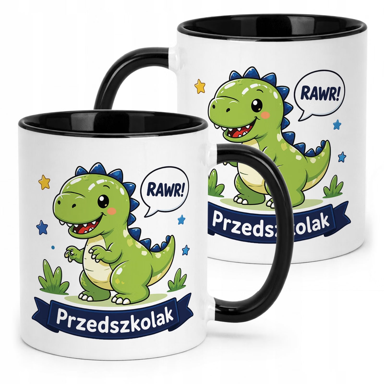 Kubek Czarny z nadrukiem Przedszkolak Szkoła Dla Dzieci Prezent