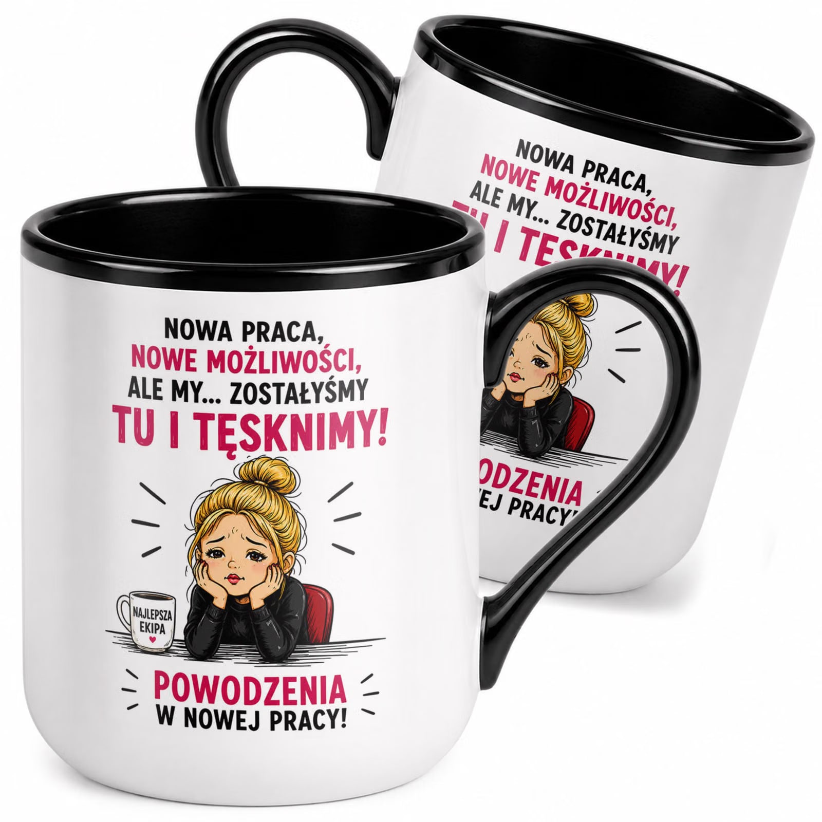 Kubek z nadrukiem Premium Czarny Pożegnanie Odejście z Pracy Prezent