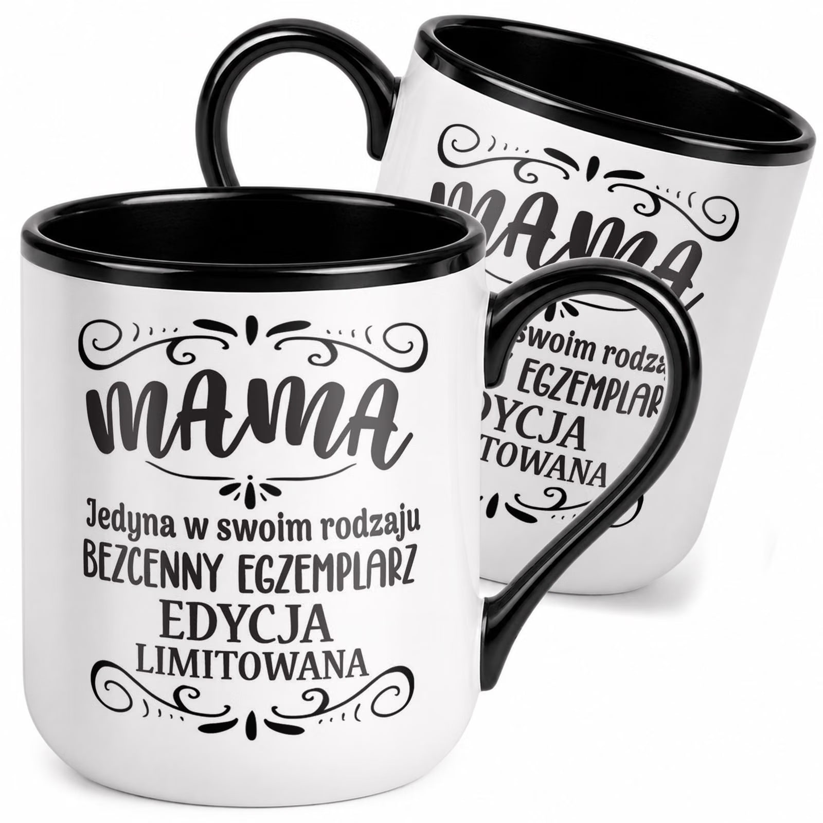 Kubek z nadrukiem Premium Czarny Dla Mamy Dzień Matki Upominek Prezent
