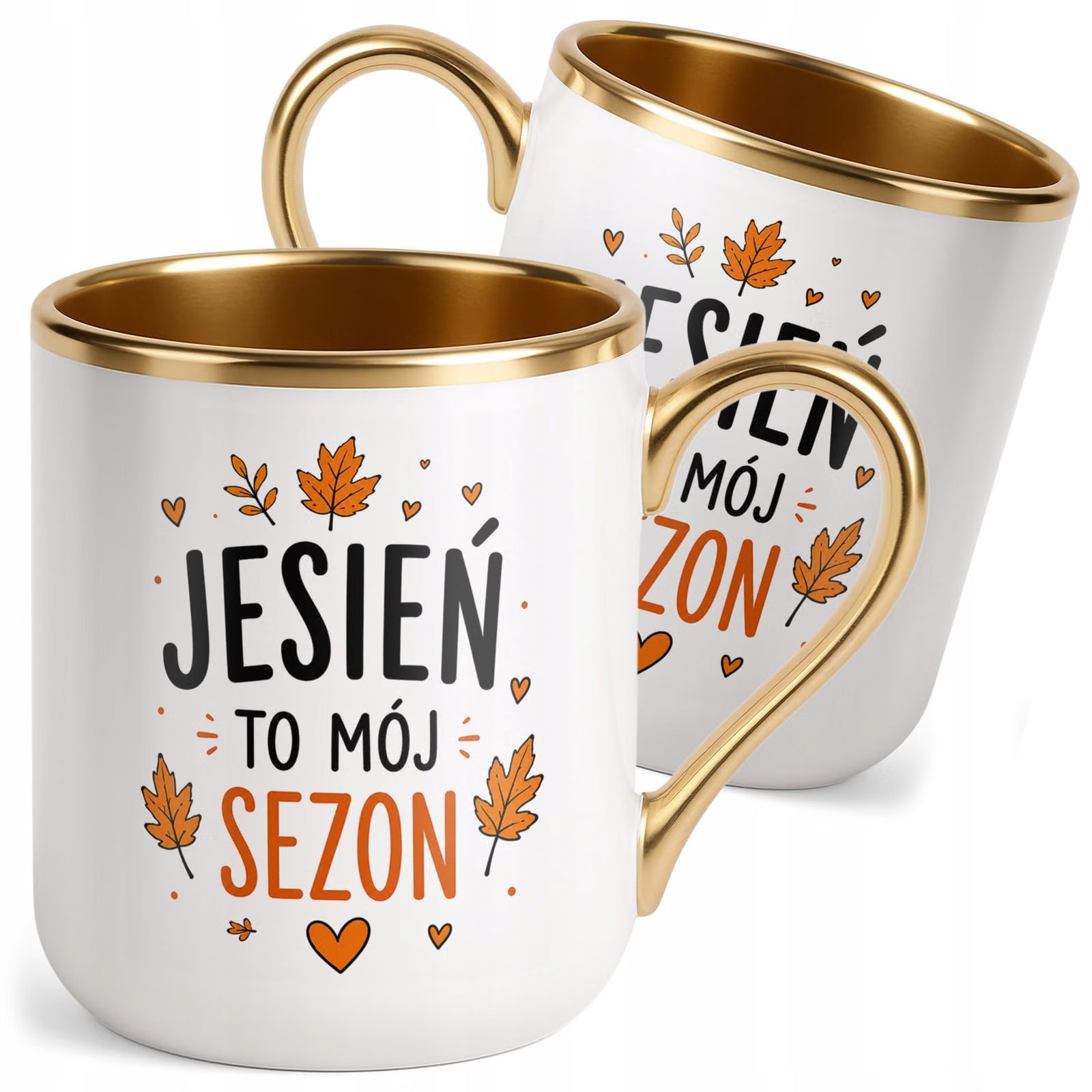 Kubek z nadrukiem Premium Złoty Jesienny Jesień Prezent