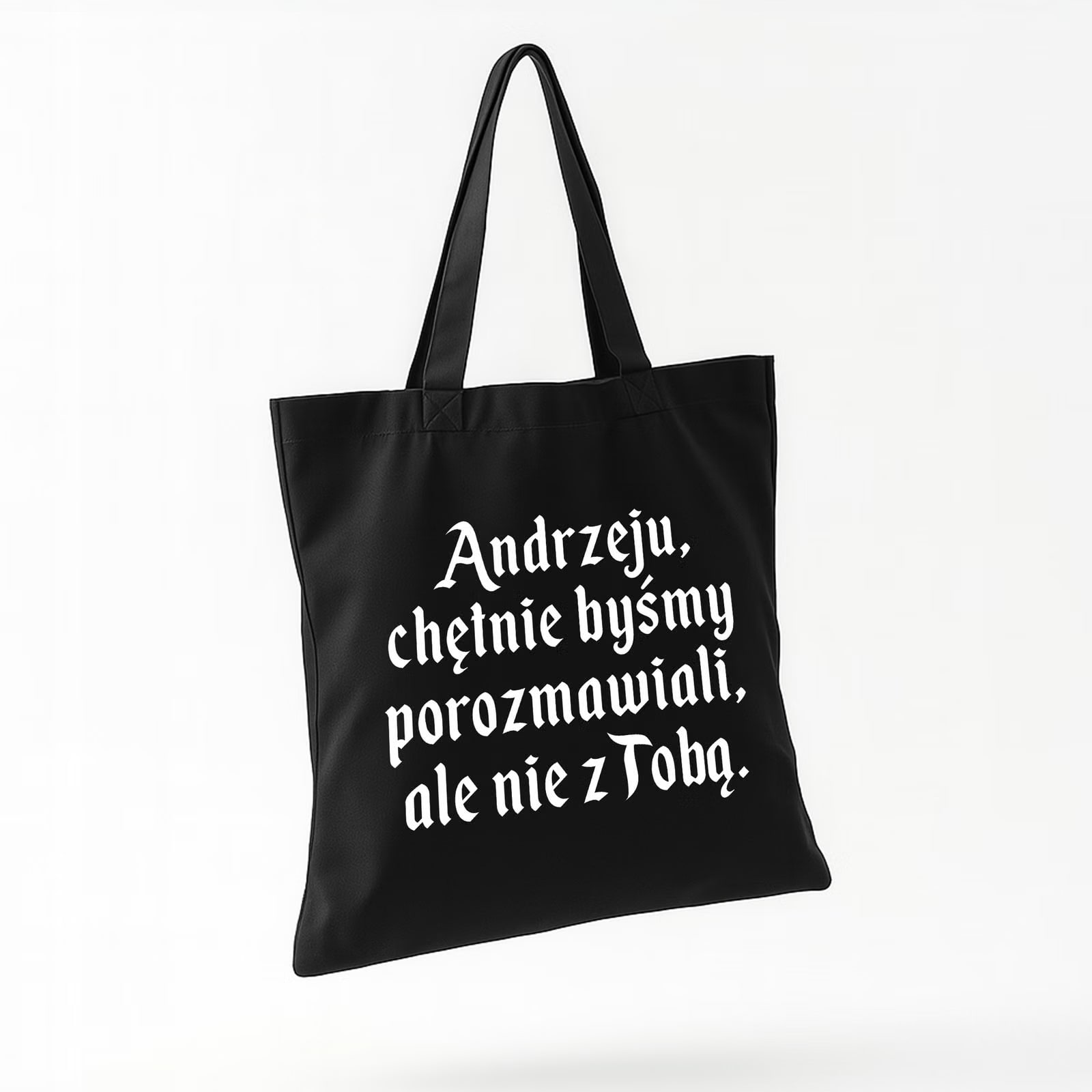Torba bawełniana czarna na zakupy 1670 Chętnie Byśmy Porozmawiali