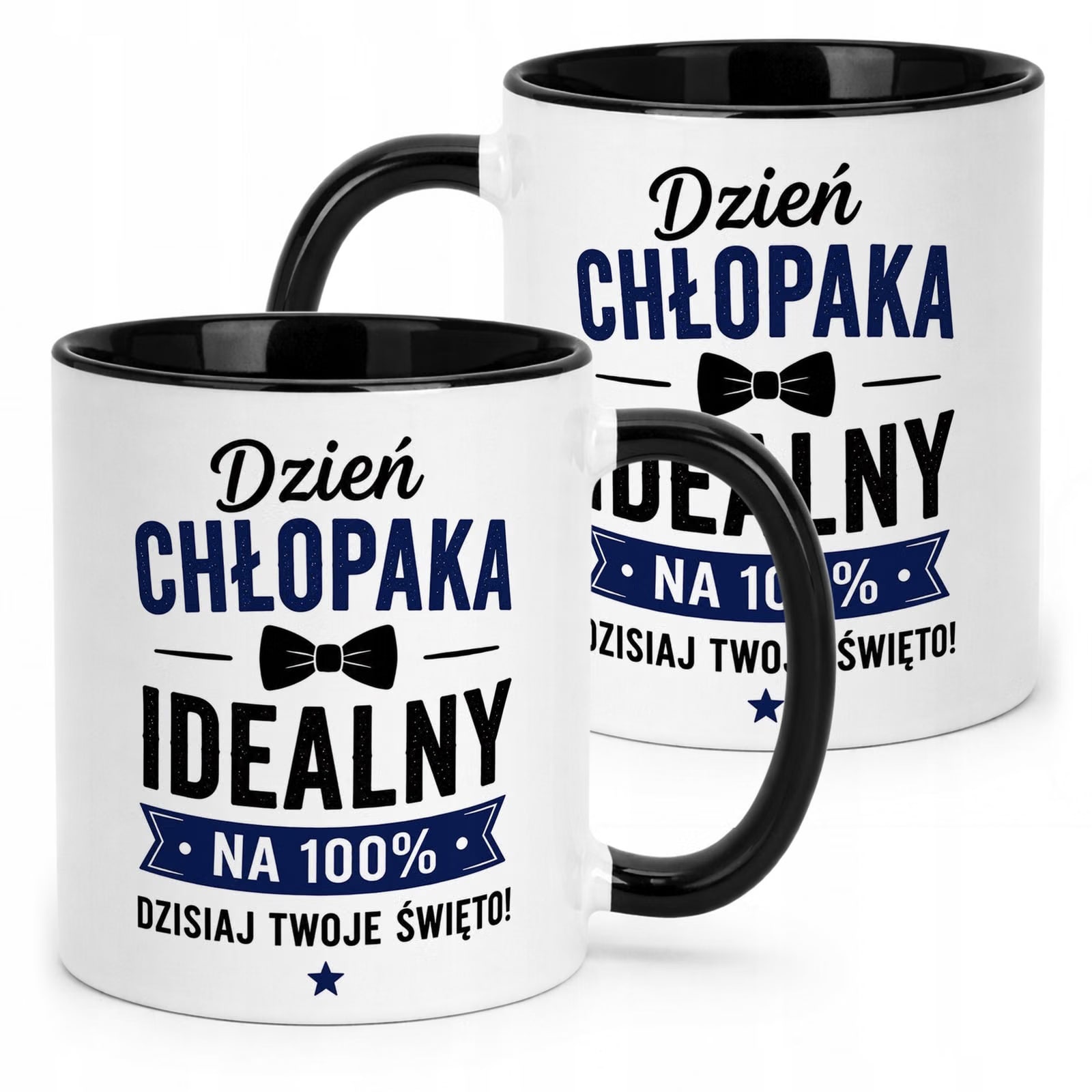 Czarny Kubek z nadrukiem Dzień Chłopaka Dla Mężczyzny Upominek Prezent