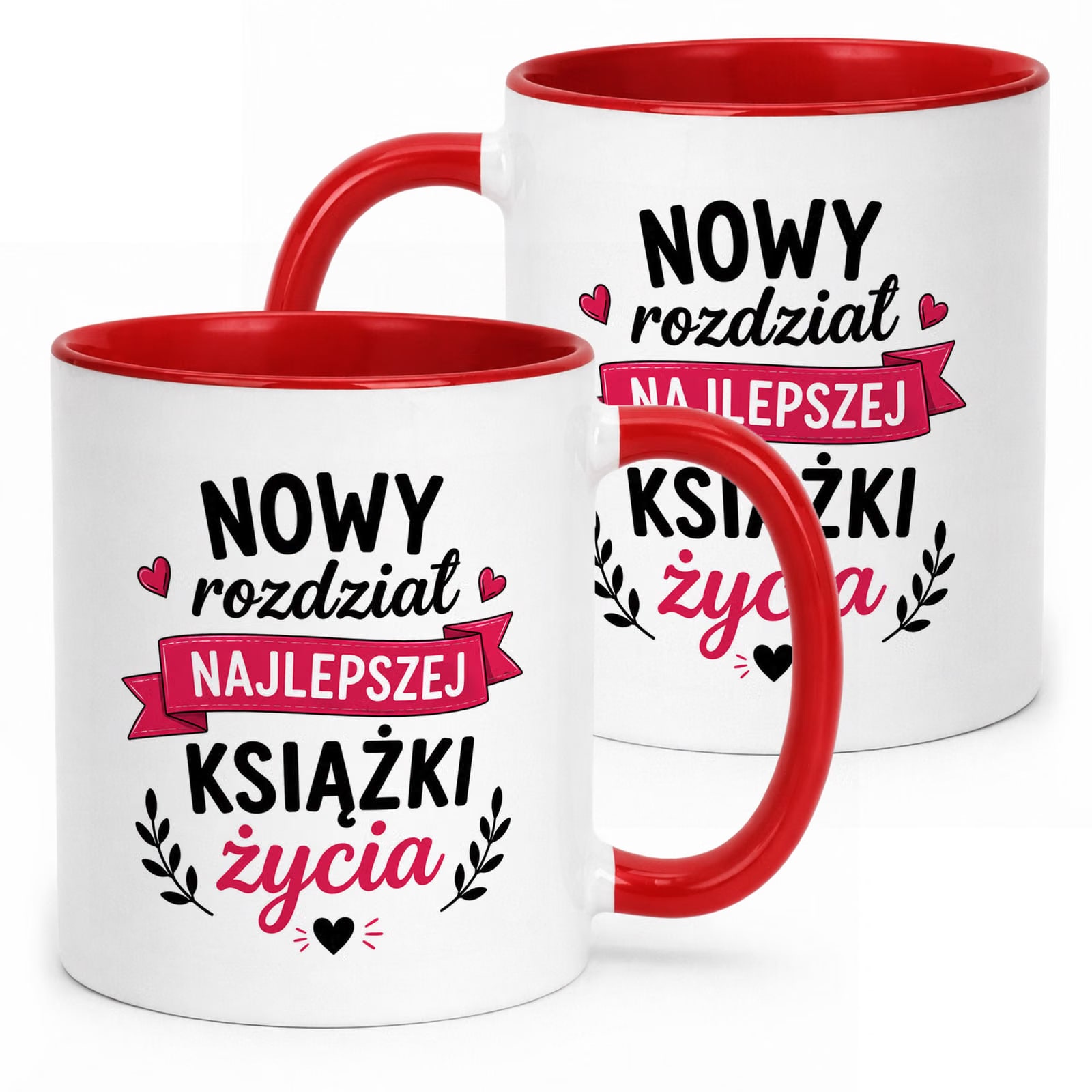 Kubek Czerwony z nadrukiem Emerytura Dla Emerytki Upominek Prezent