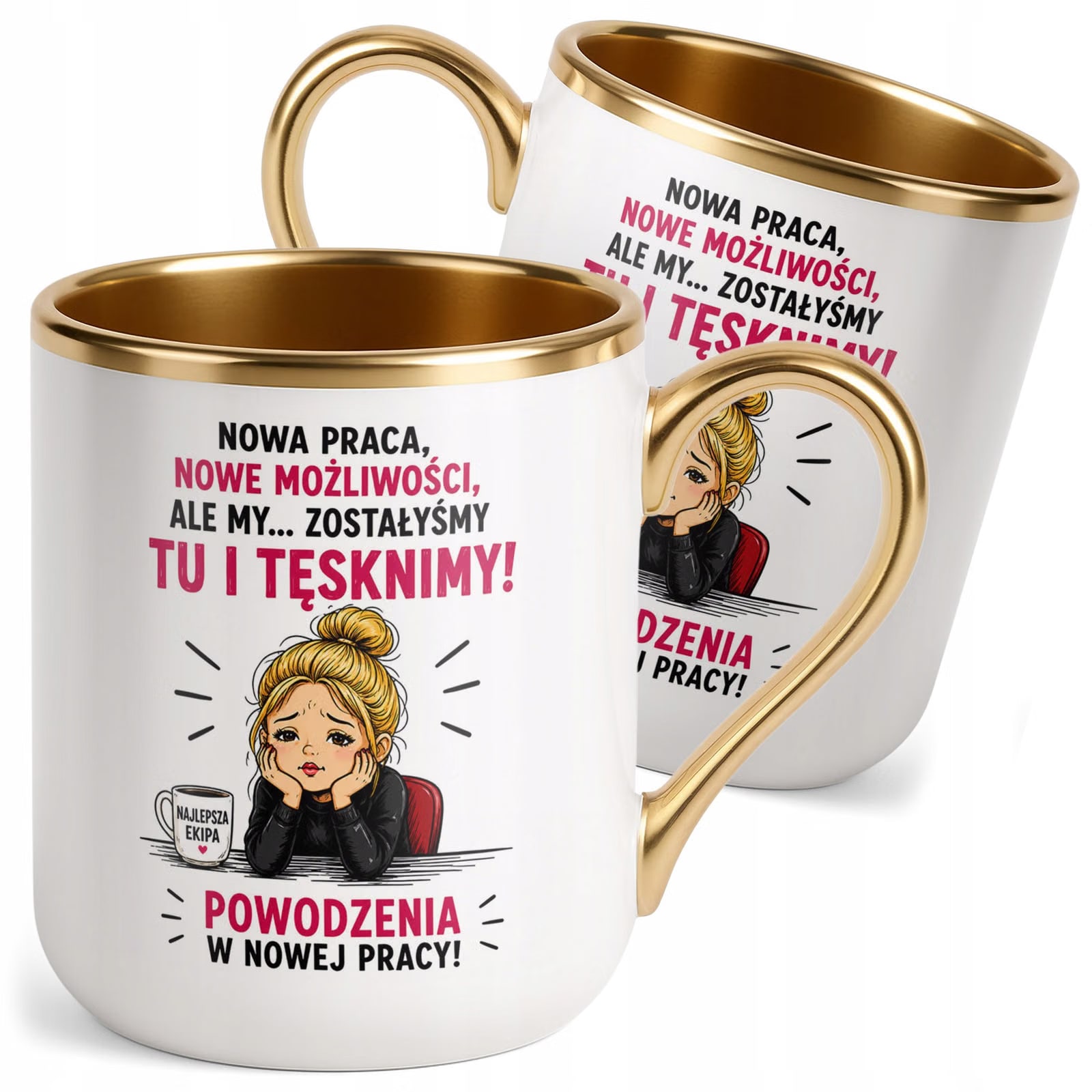 Kubek z nadrukiem Premium Złoty Pożegnanie Odejście z Pracy