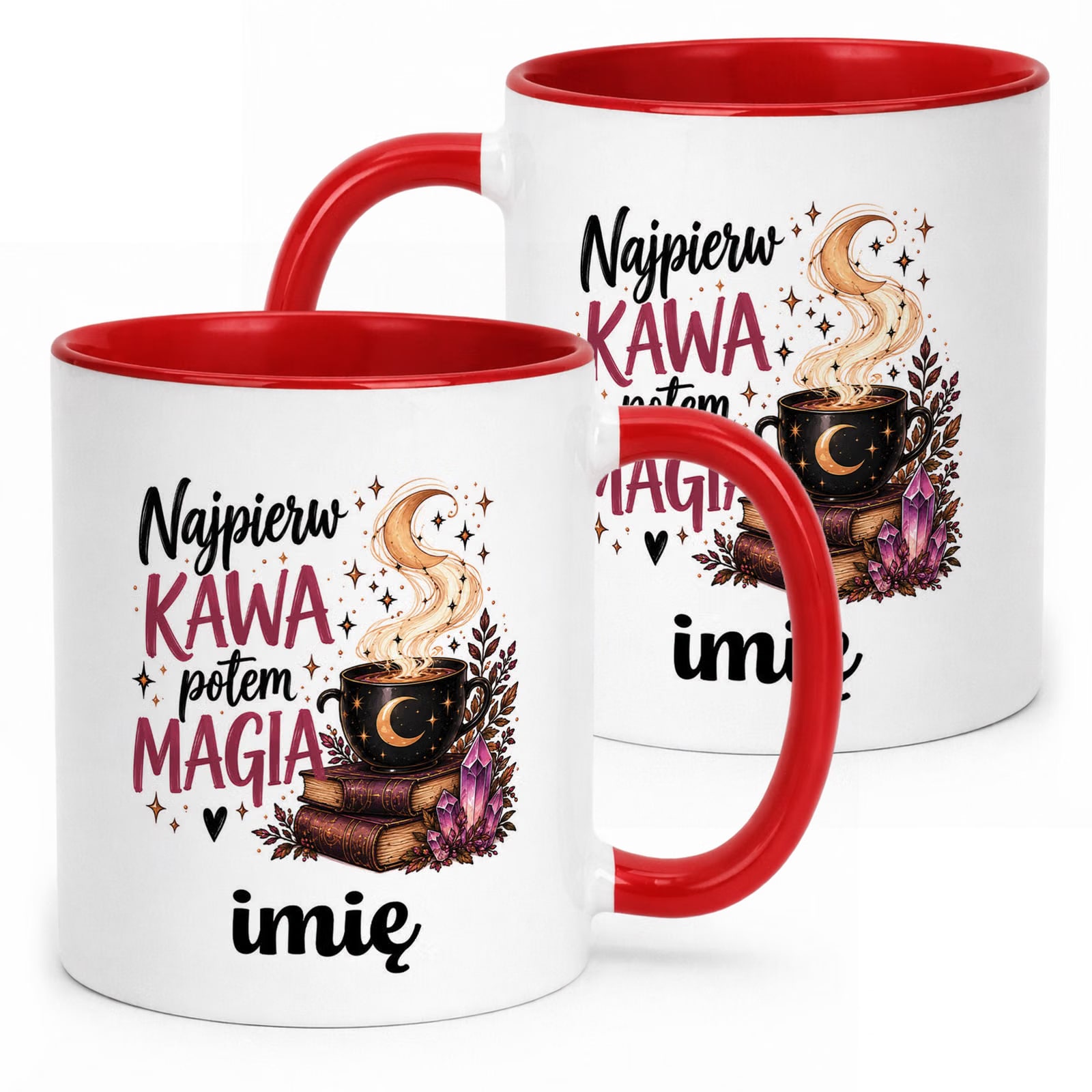 Kubek Czerwony Personalizowany z Nadrukiem Dla Kobiet Czarownica Wiedźma
