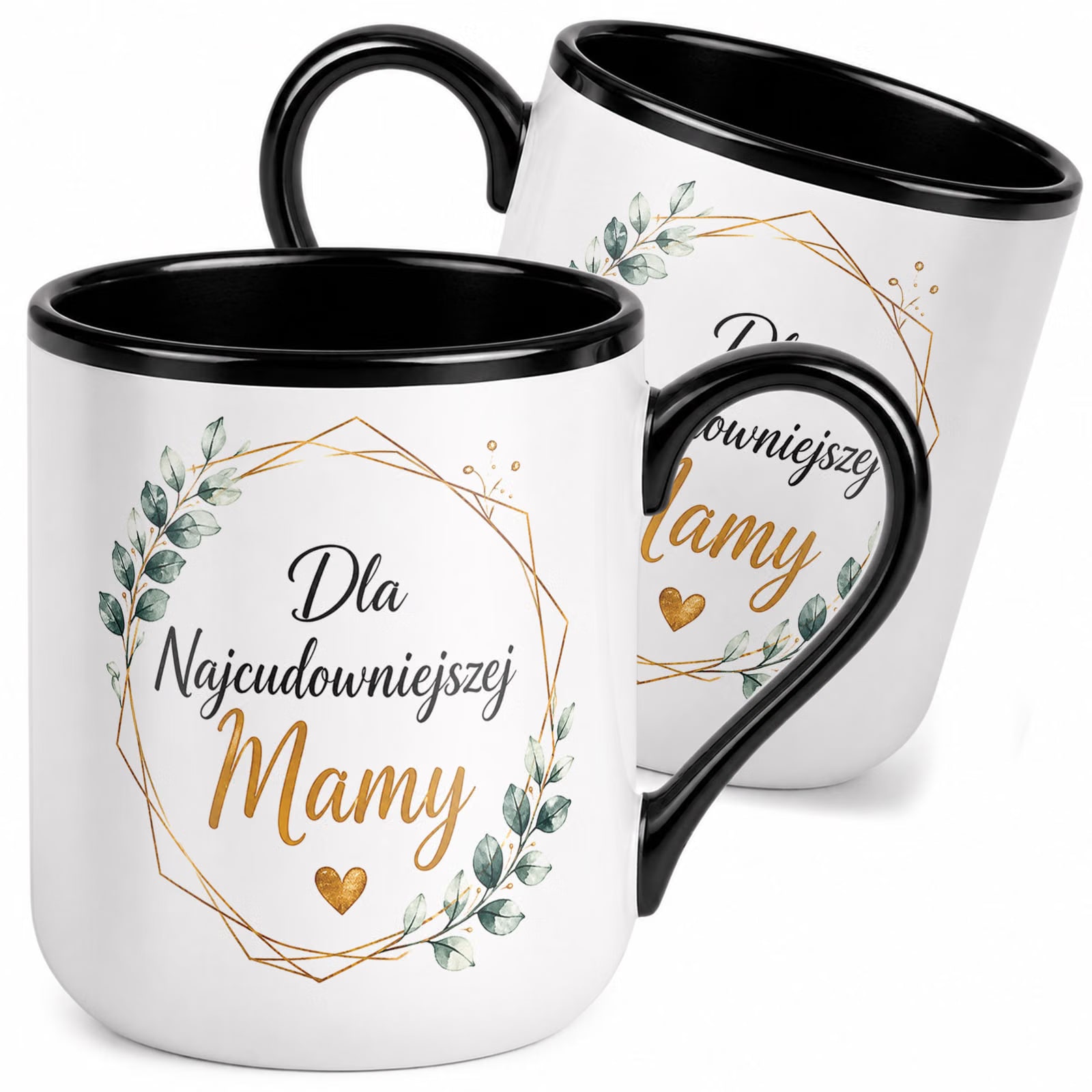 Kubek z nadrukiem Premium Czarny Dla Mamy Dzień Matki Upominek Prezent