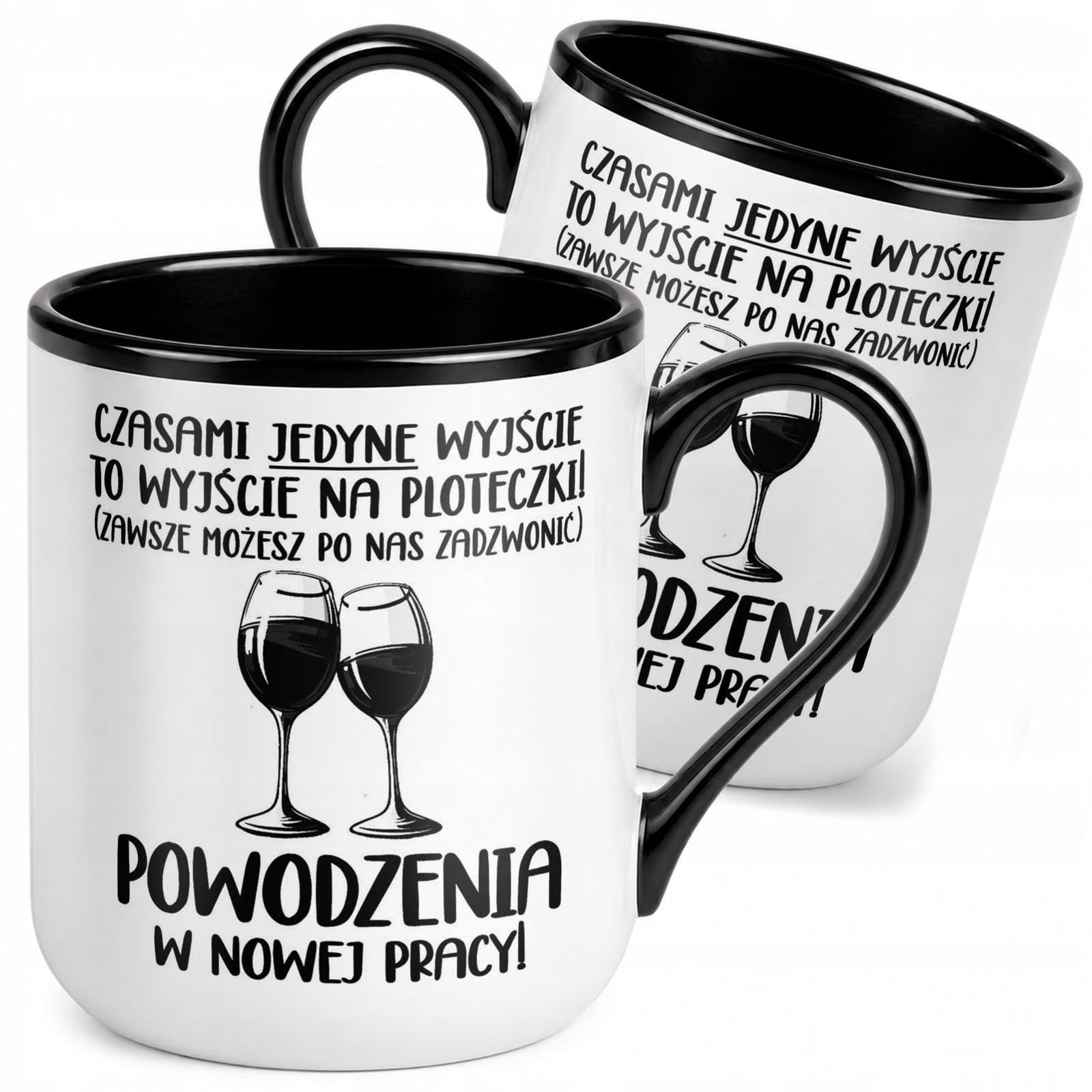 Kubek z nadrukiem Premium Czarny Pożegnanie Odejście z Pracy Prezent