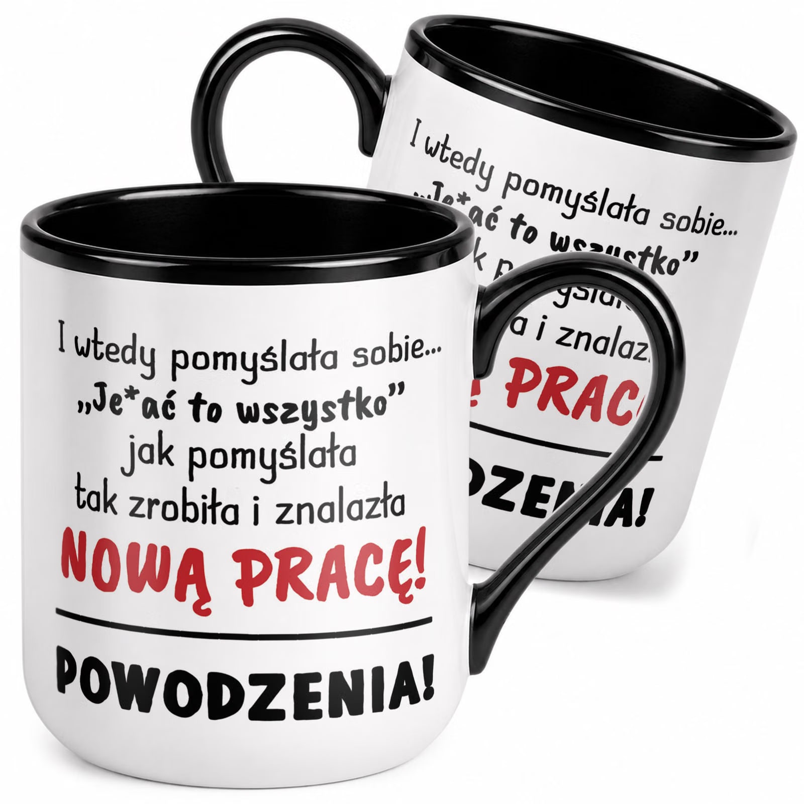 Kubek z nadrukiem Premium Czarny Pożegnanie Odejście z Pracy Prezent