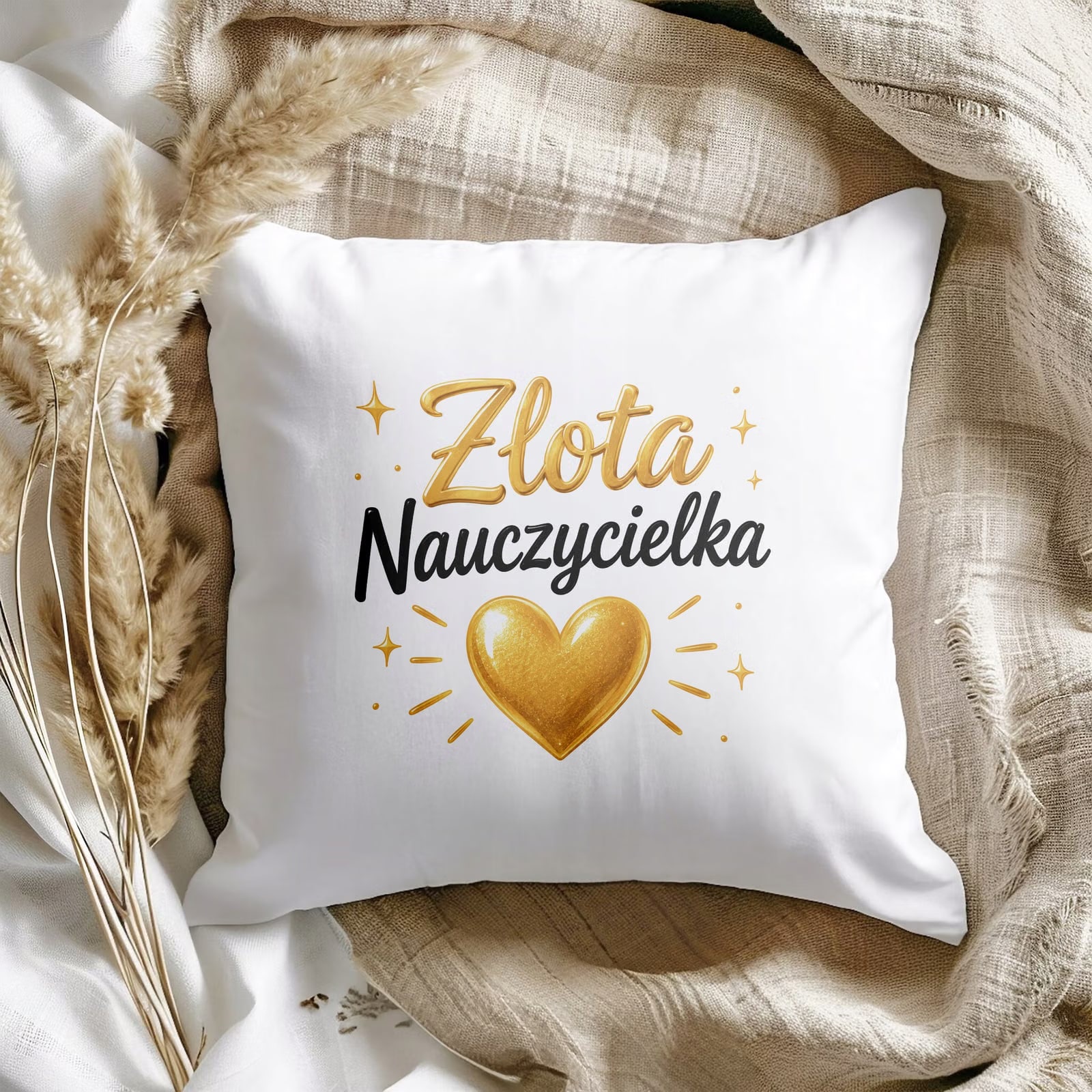 Poduszka Jasiek 38x38cm z Nadrukiem Dzień Nauczyciela Prezent Upominek