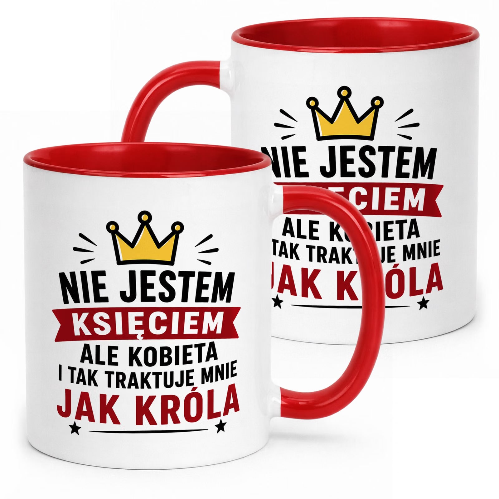 Czerwony Kubek z nadrukiem Dzień Chłopaka Mężczyzny Upominek Prezent