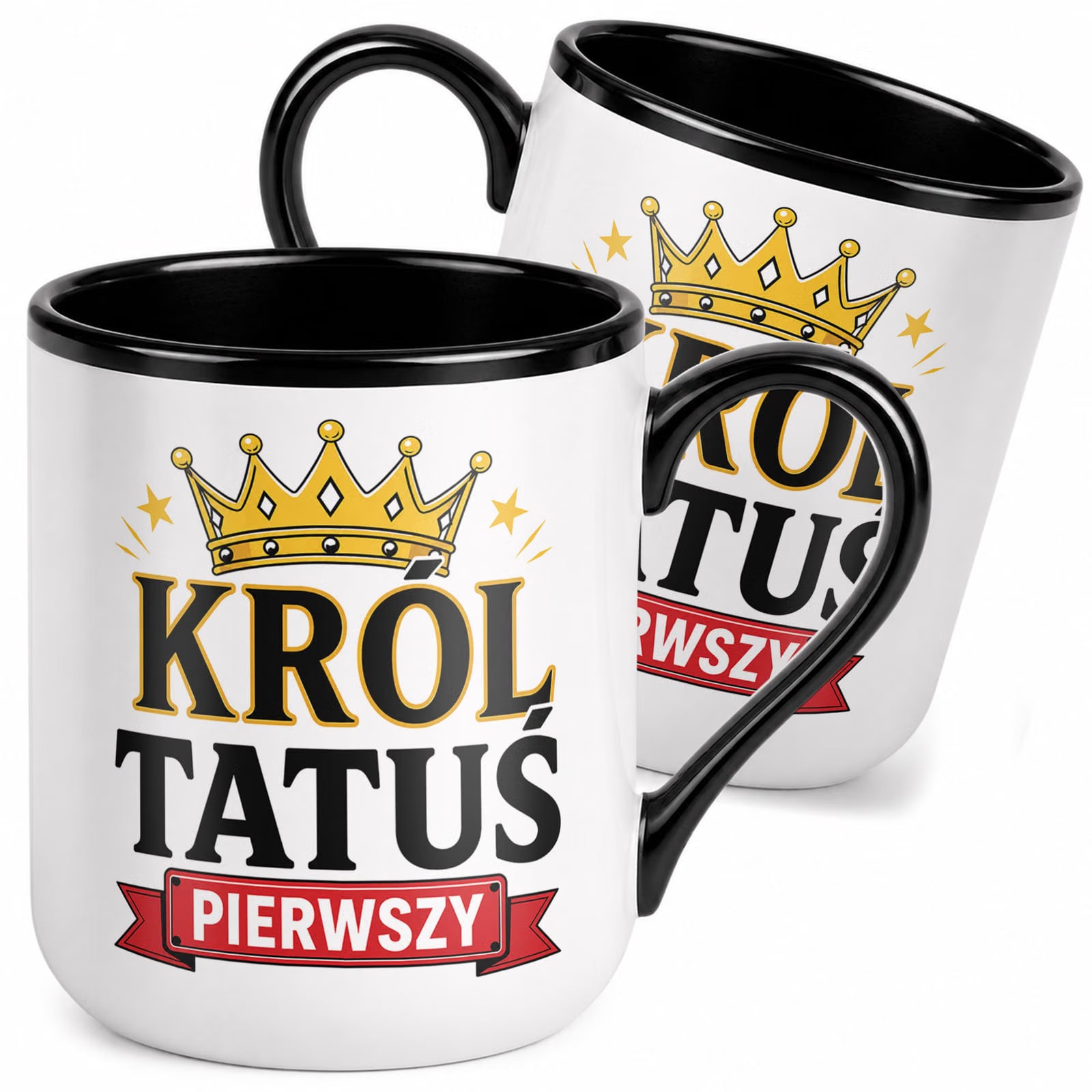 Kubek z nadrukiem Premium Czarny Dla Taty Dzień Ojca Upominek Prezent