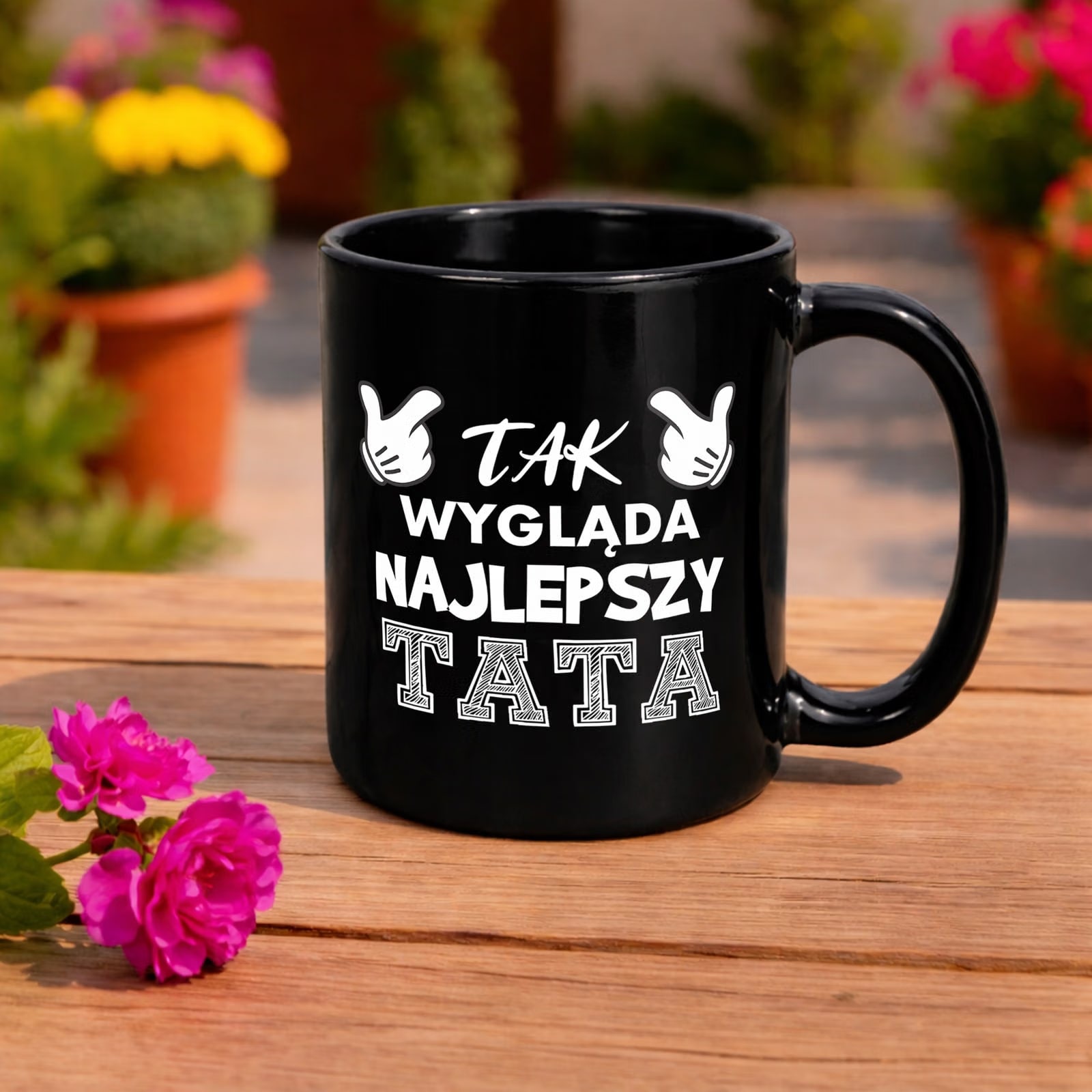 Dzień Ojca prezent dla taty kubek czarny wyjątkowy upominek dla taty