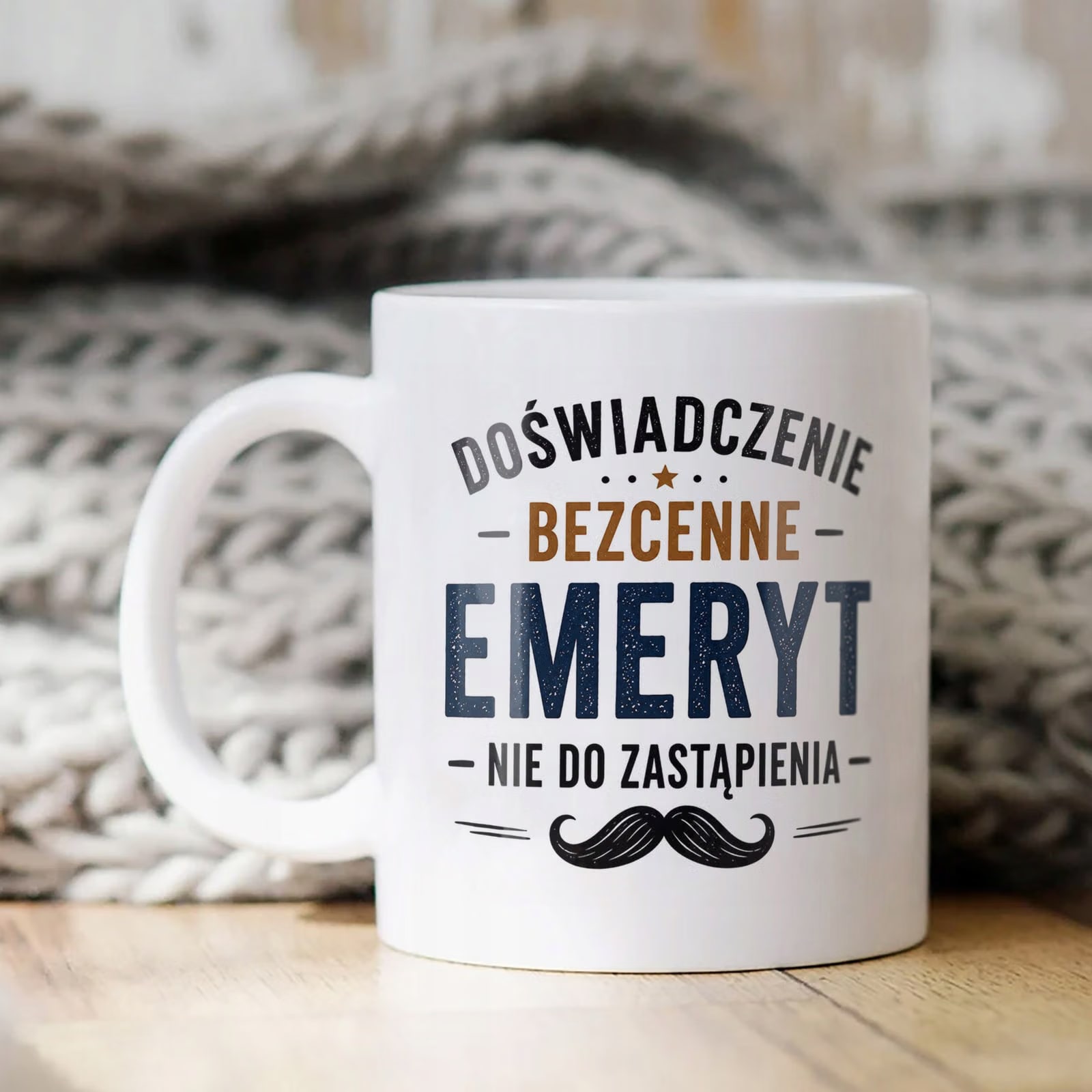 Biały Kubek z nadrukiem Emerytura Dla Emeryta Upominek Prezent