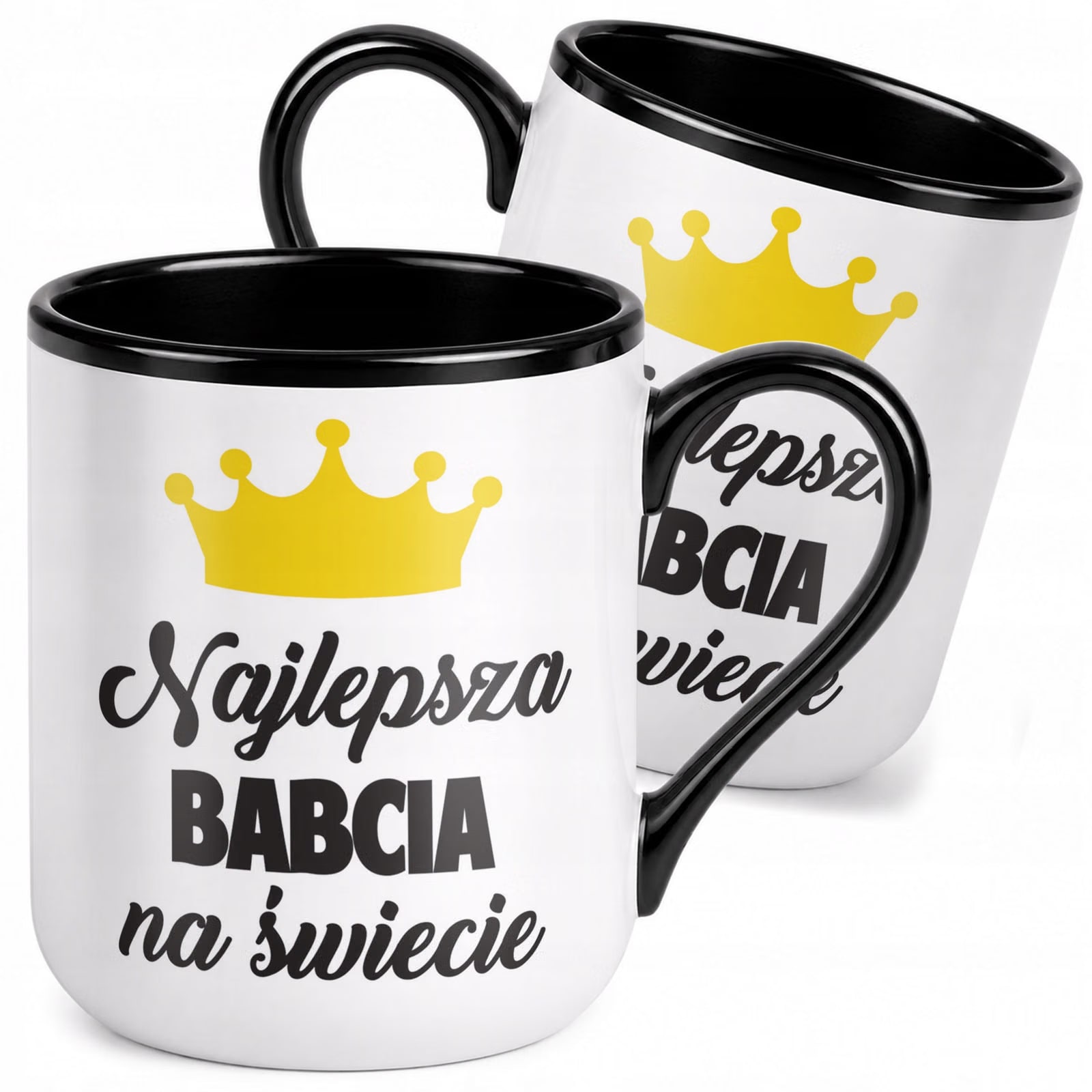 Kubek z nadrukiem Premium Czarny Dla Babci Dzień Babci Upominek Prezent