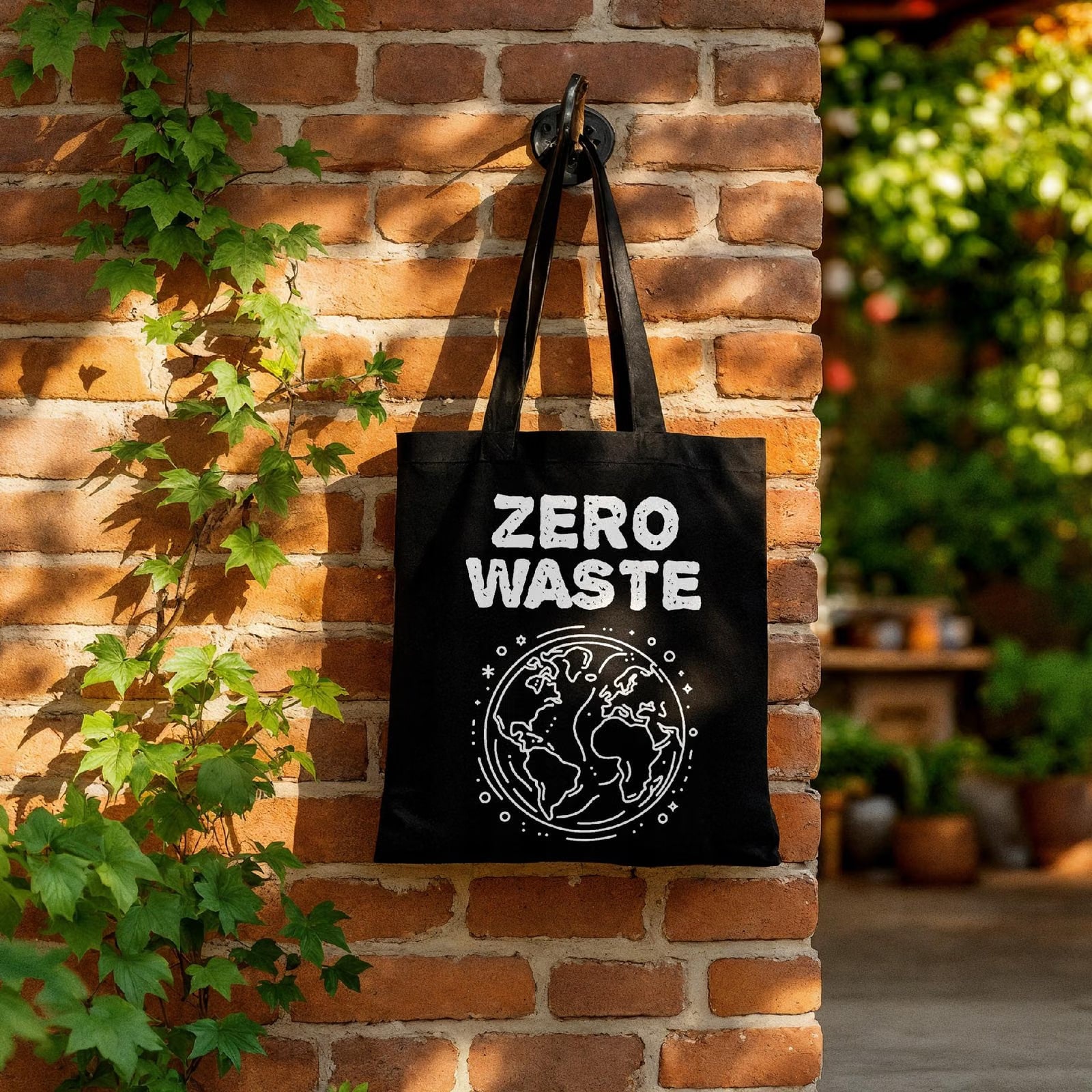 Torba bawełniana czarna na zakupy Eco Ekologia Przyroda Prezent