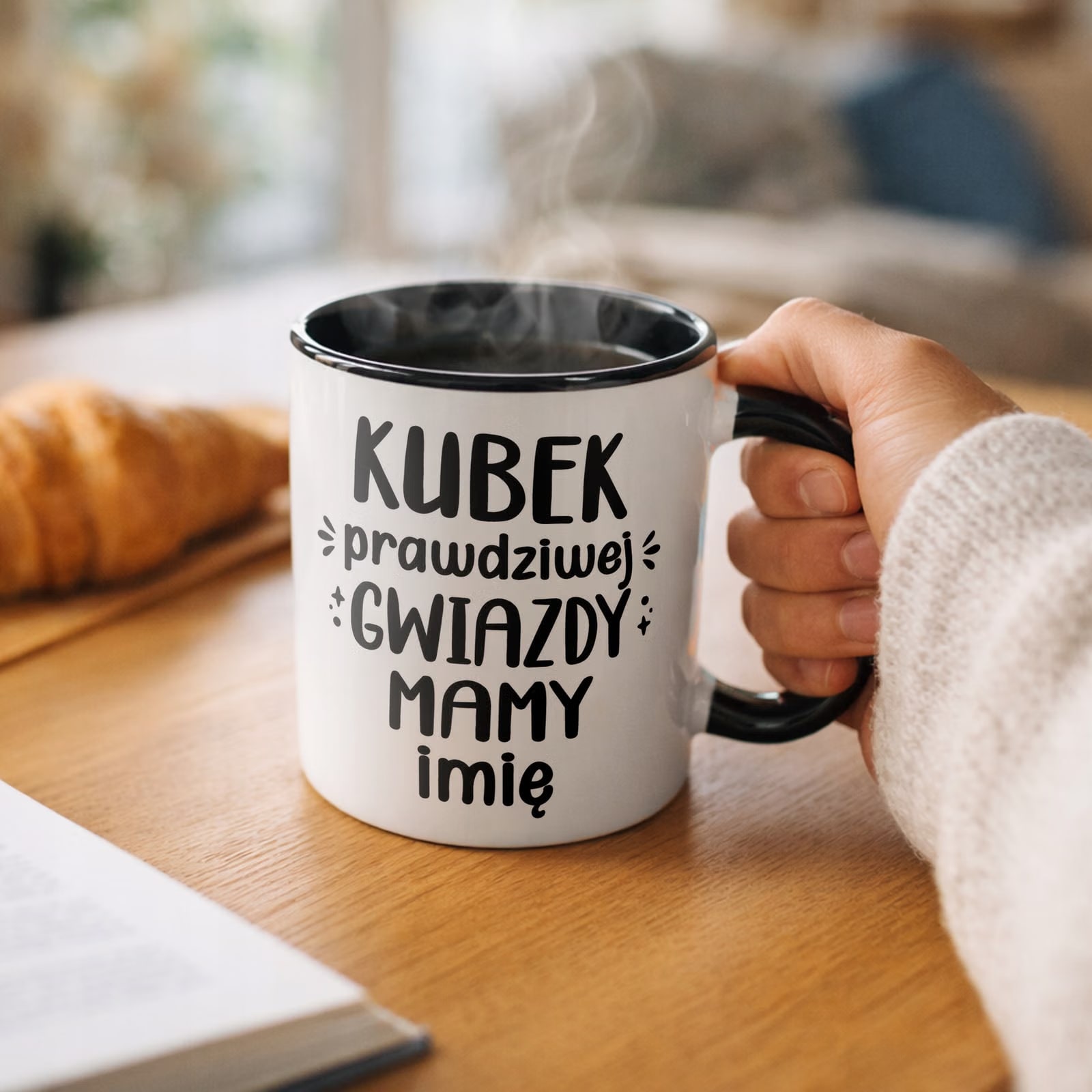 Kubek Czarny Personalizowany Dzień Matki Dla Mamy Prezent Upominek